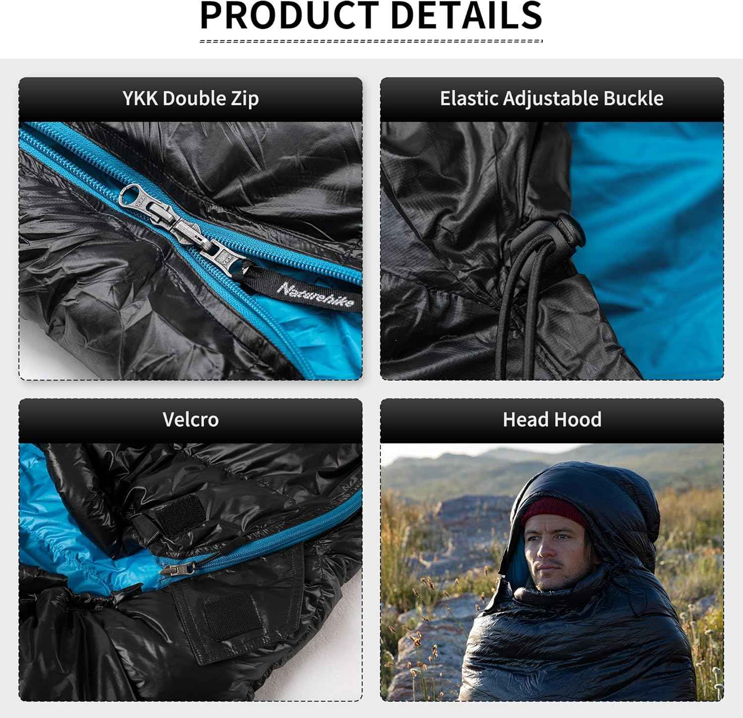 Naturehike CW400 sac couchage duvet 5°C M noir