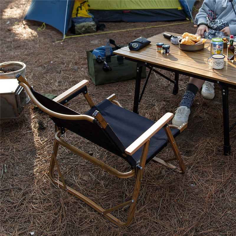 Naturehike Glamping chaise camping aluminium noir rembourrée 120 kg