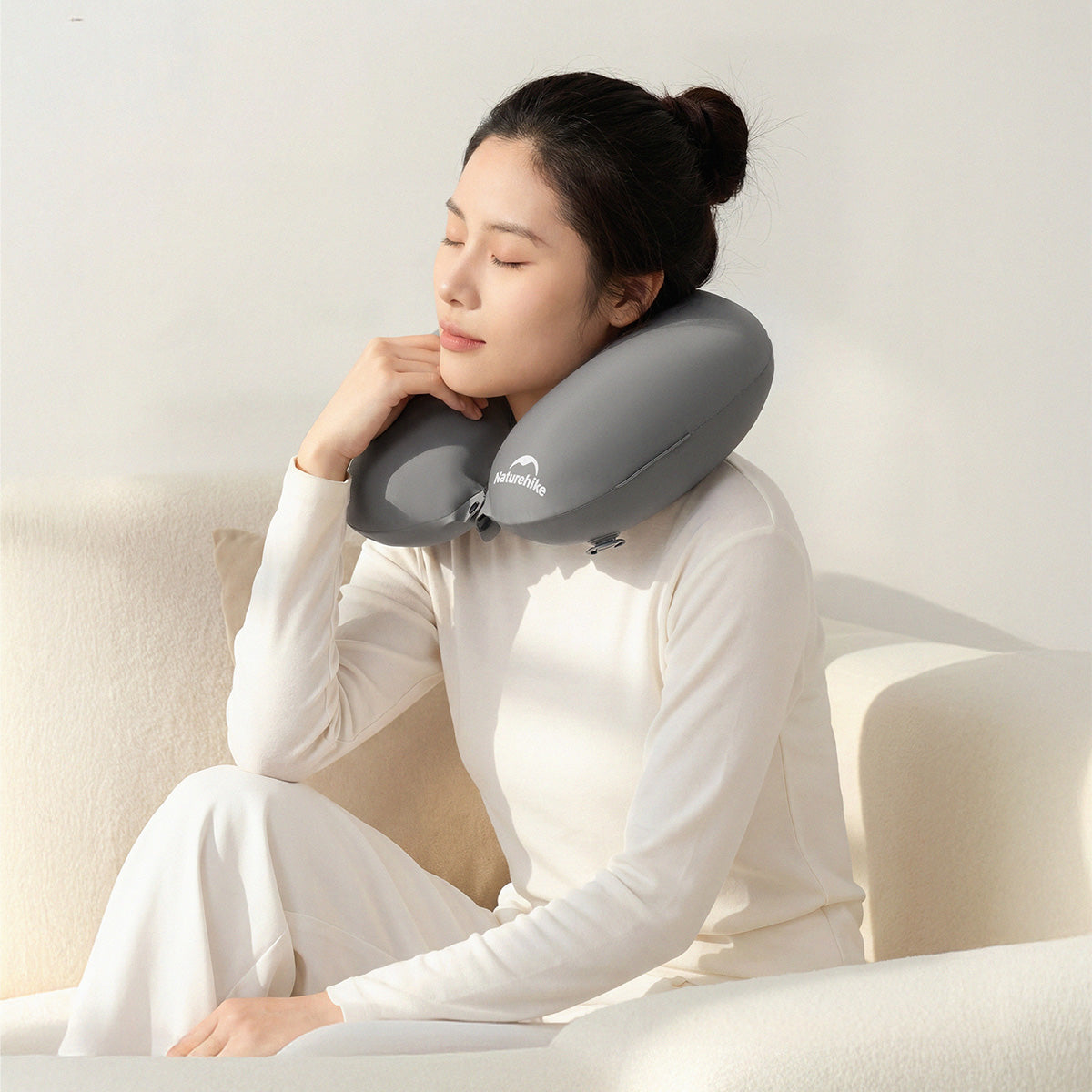 Naturehike Qingyun oreiller cervical gonflable Rock Ash 51g