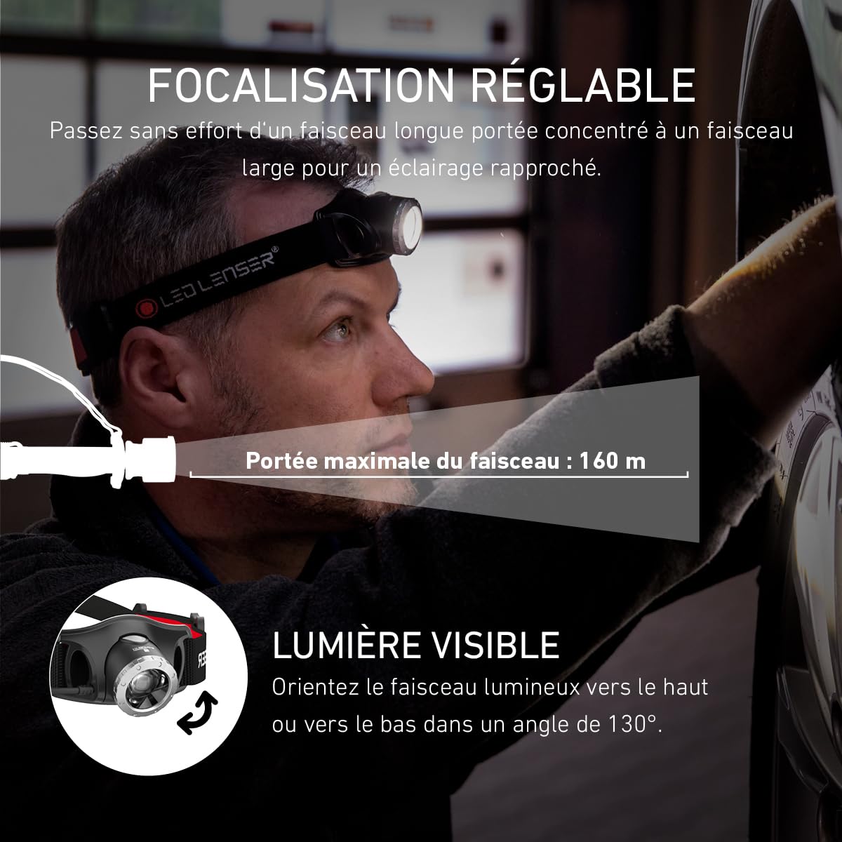 Ledlenser H7R.2 lampe frontale rechargeable Noir