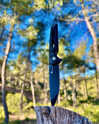 HX Dark Master ZD-112B couteau pliant D2 noir G10 80 mm