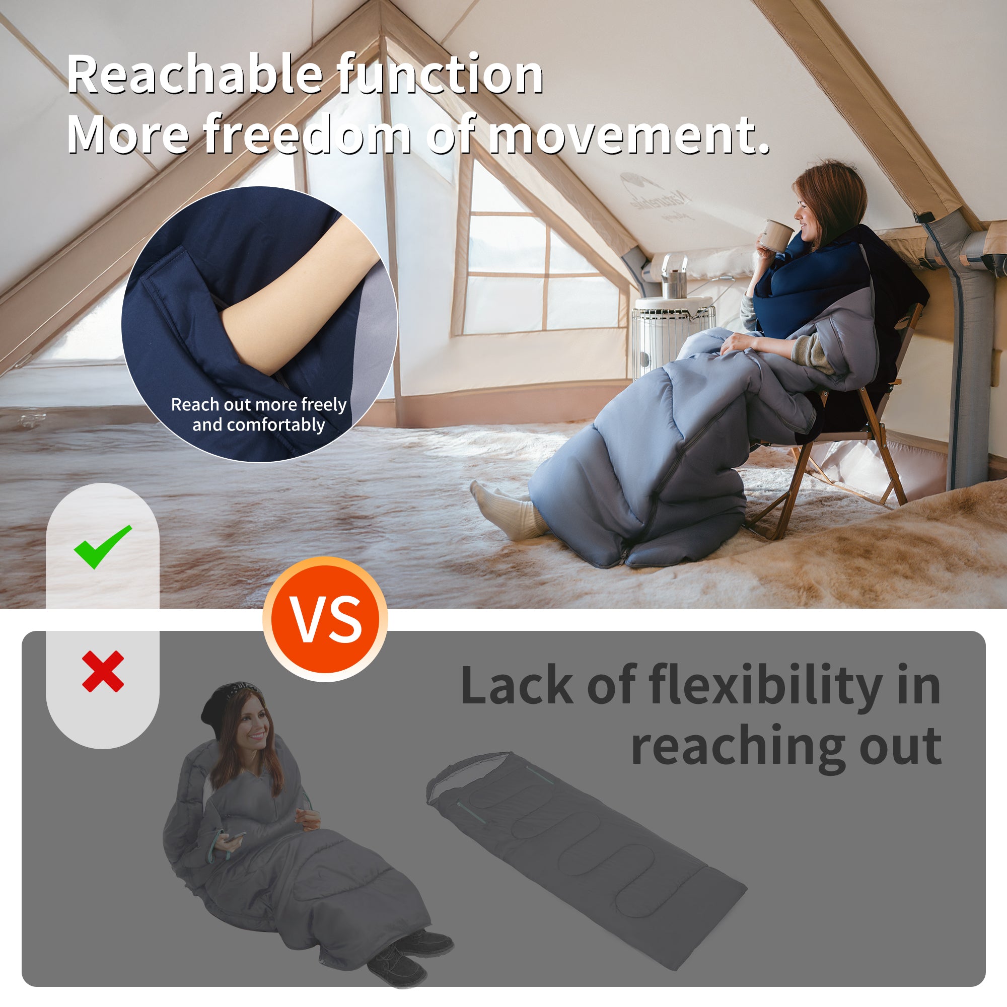 Naturehike Solora U450 sac de couchage synthétique bleu 4°C