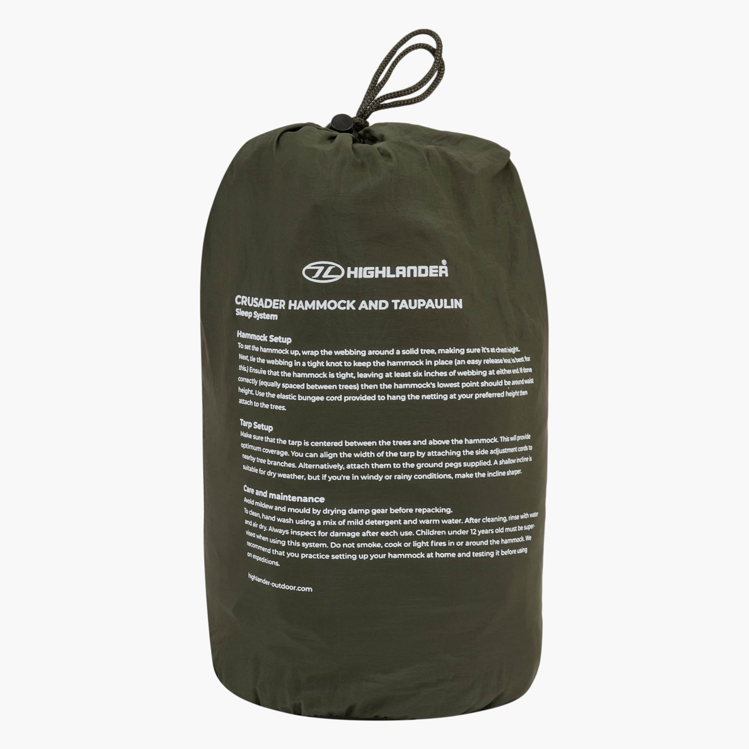 Highlander Crusader hamac camping 1 personne Olive