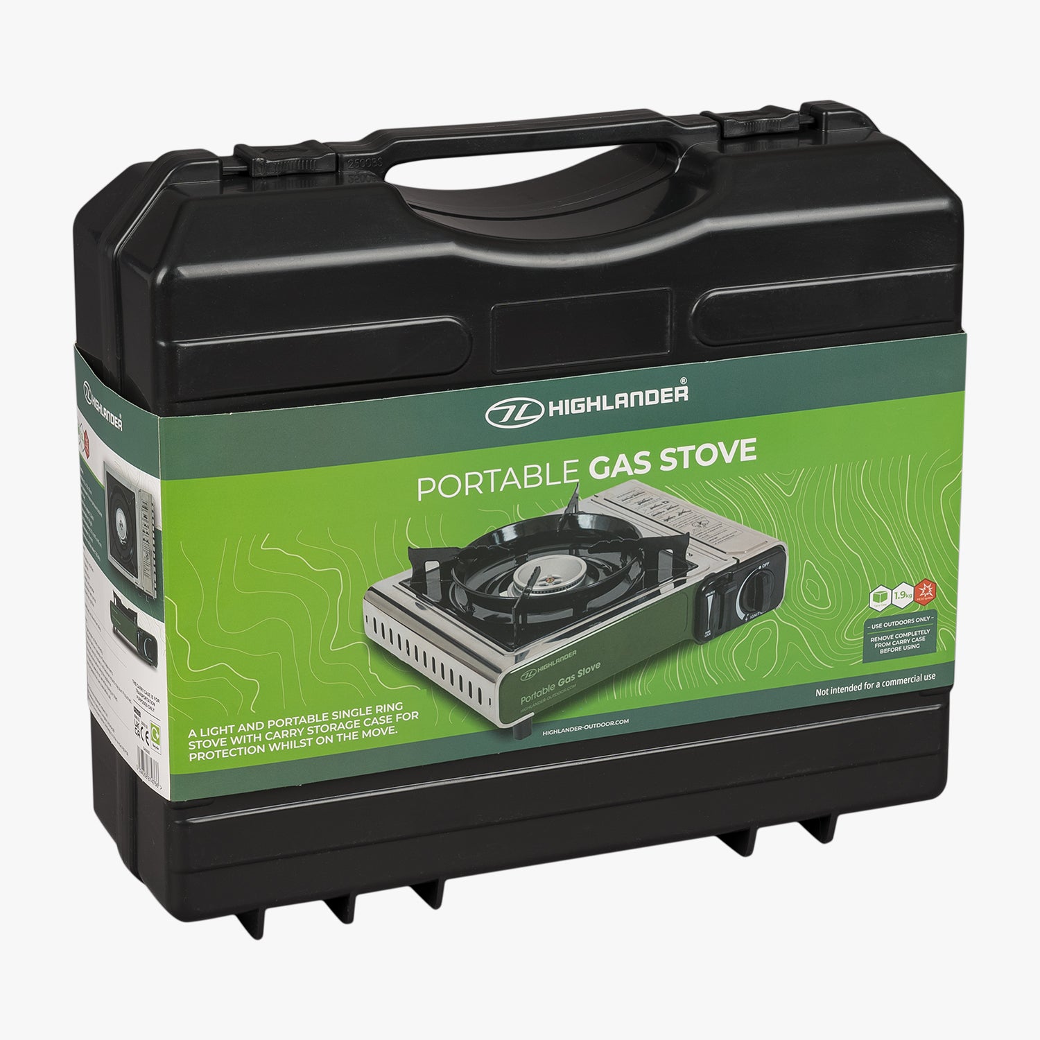 Highlander Cooking Réchaud Gaz Portable Vert avec Allumage Piezo