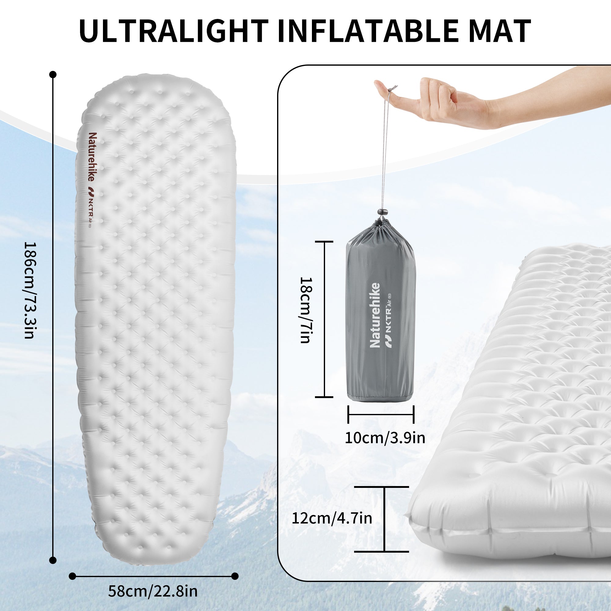 Naturehike TuYe R8.8 matelas gonflable 196x64 cm