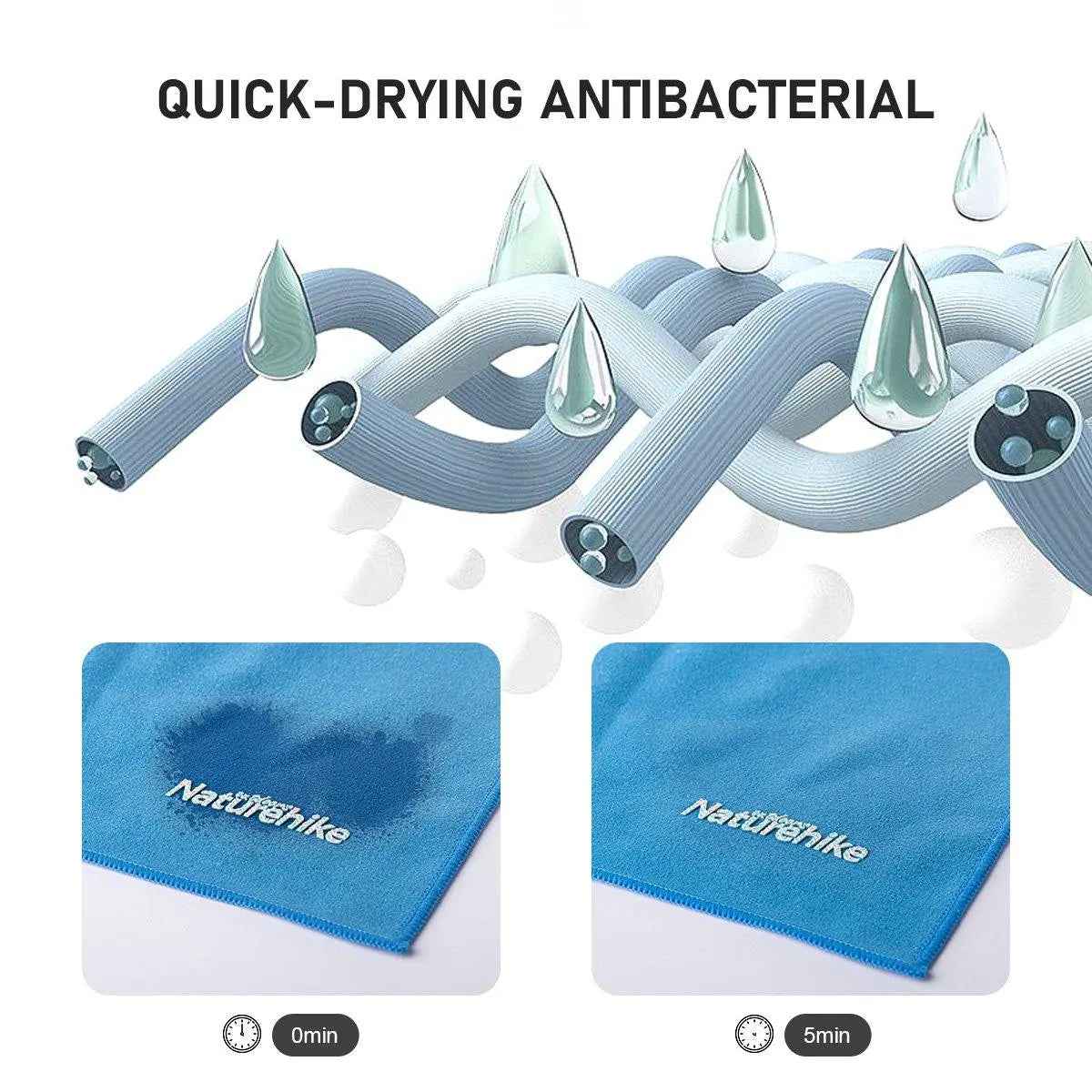 Naturehike NH20FS009 serviette sport bleue L 160x80cm