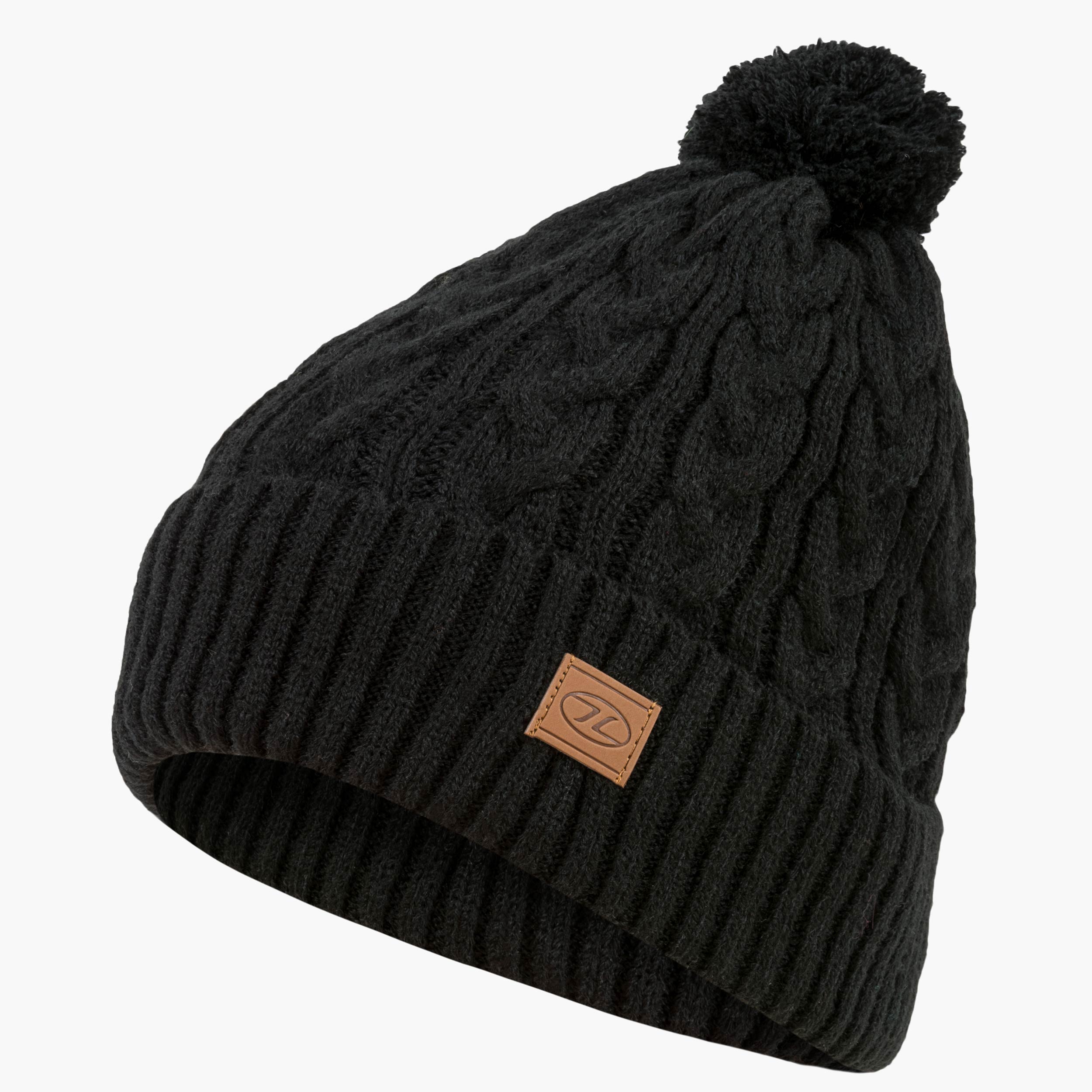 Highlander Beira bonnet pompon doublé polaire noir