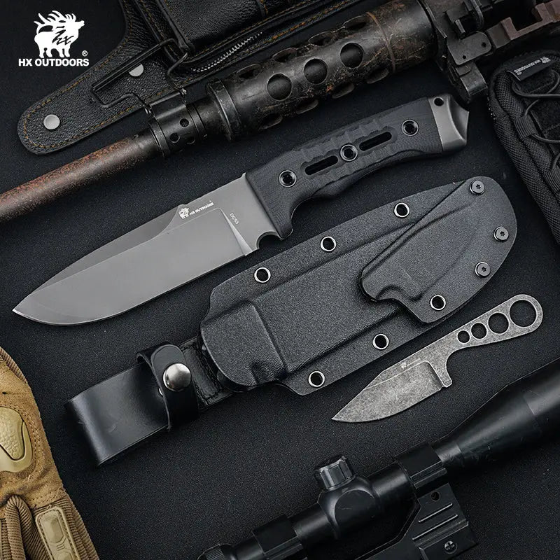 HX Nightstalker D-307 couteau lame fixe 13 cm G10 noir