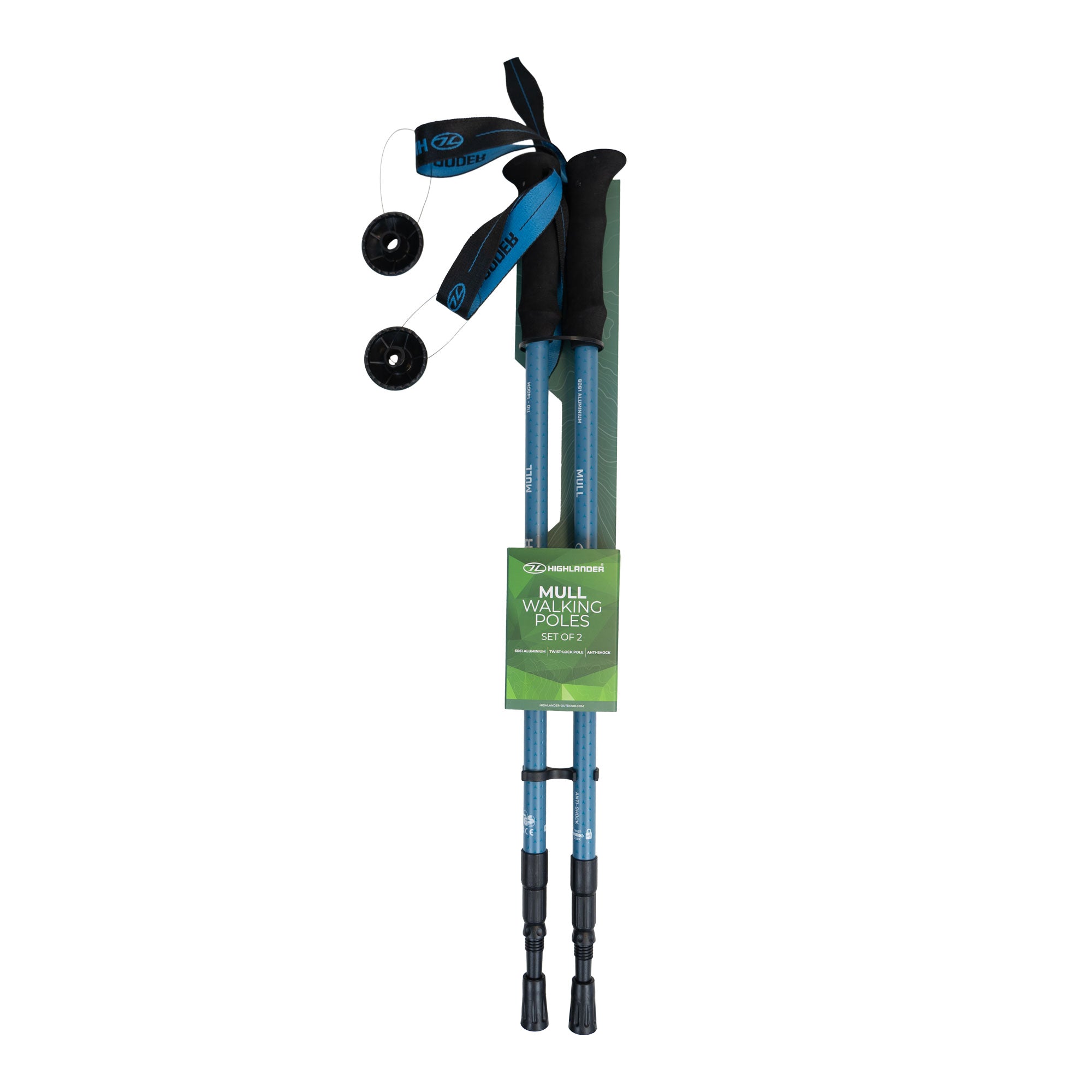 Highlander Mull bâtons marche aluminium lot 2 twist-lock