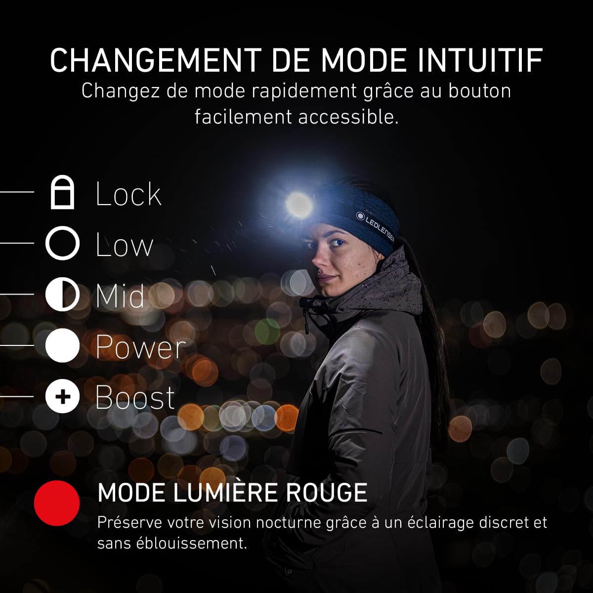 Ledlenser HF4 lampe frontale bleue 450 lm 110 m IP67