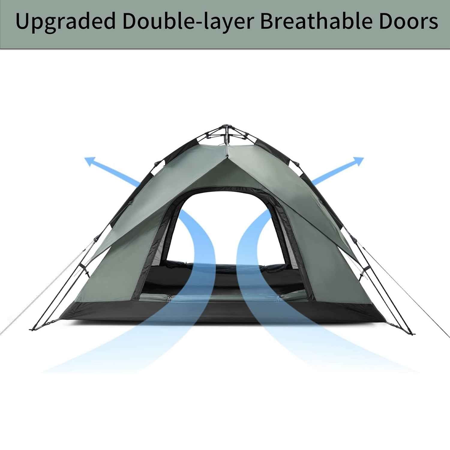 Naturehike tente camping pop-up 3 personnes vert grisâtre
