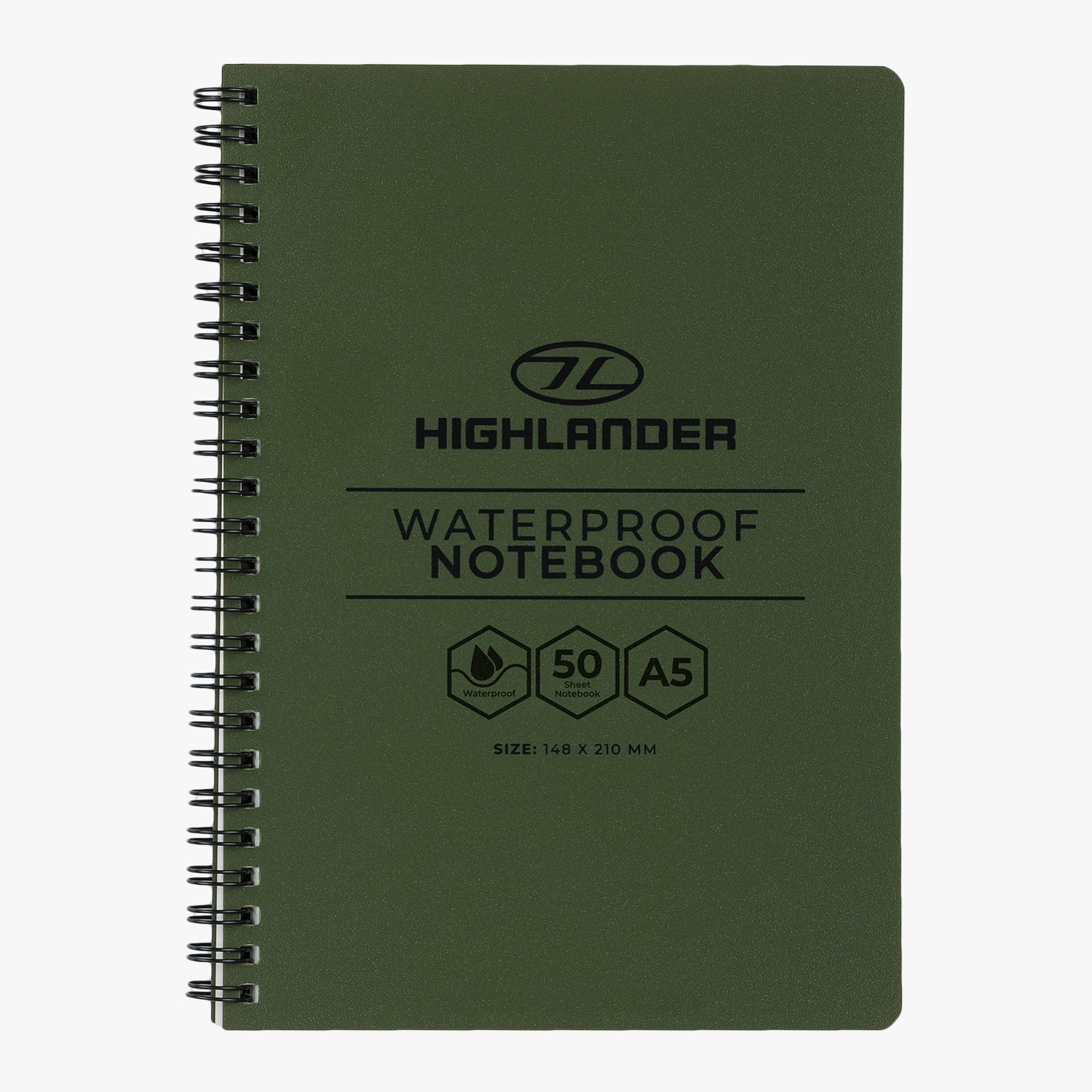 Highlander Travel Essentials carnet étanche A5 olive