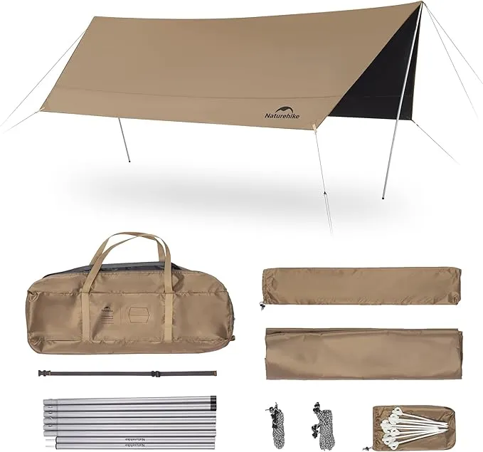 Naturehike Cloud Skies Lite auvent camping M hexagone noir