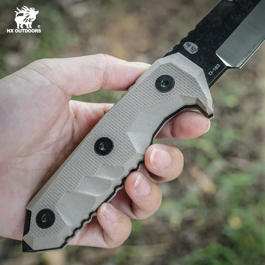 HX Snipers D-183 couteau fixe lame 98 mm marron