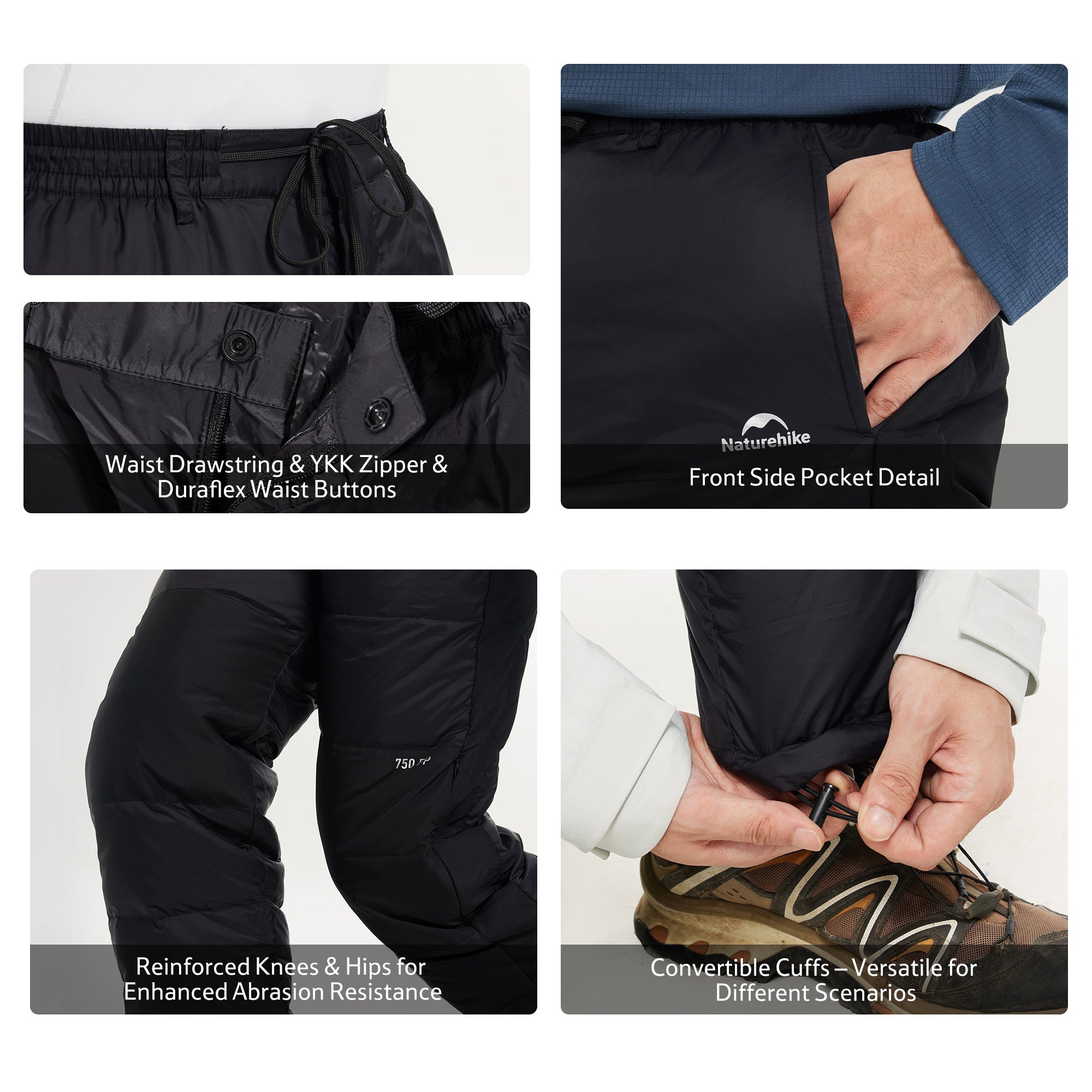 Naturehike DW-280 pantalon thermique duvet taille L
