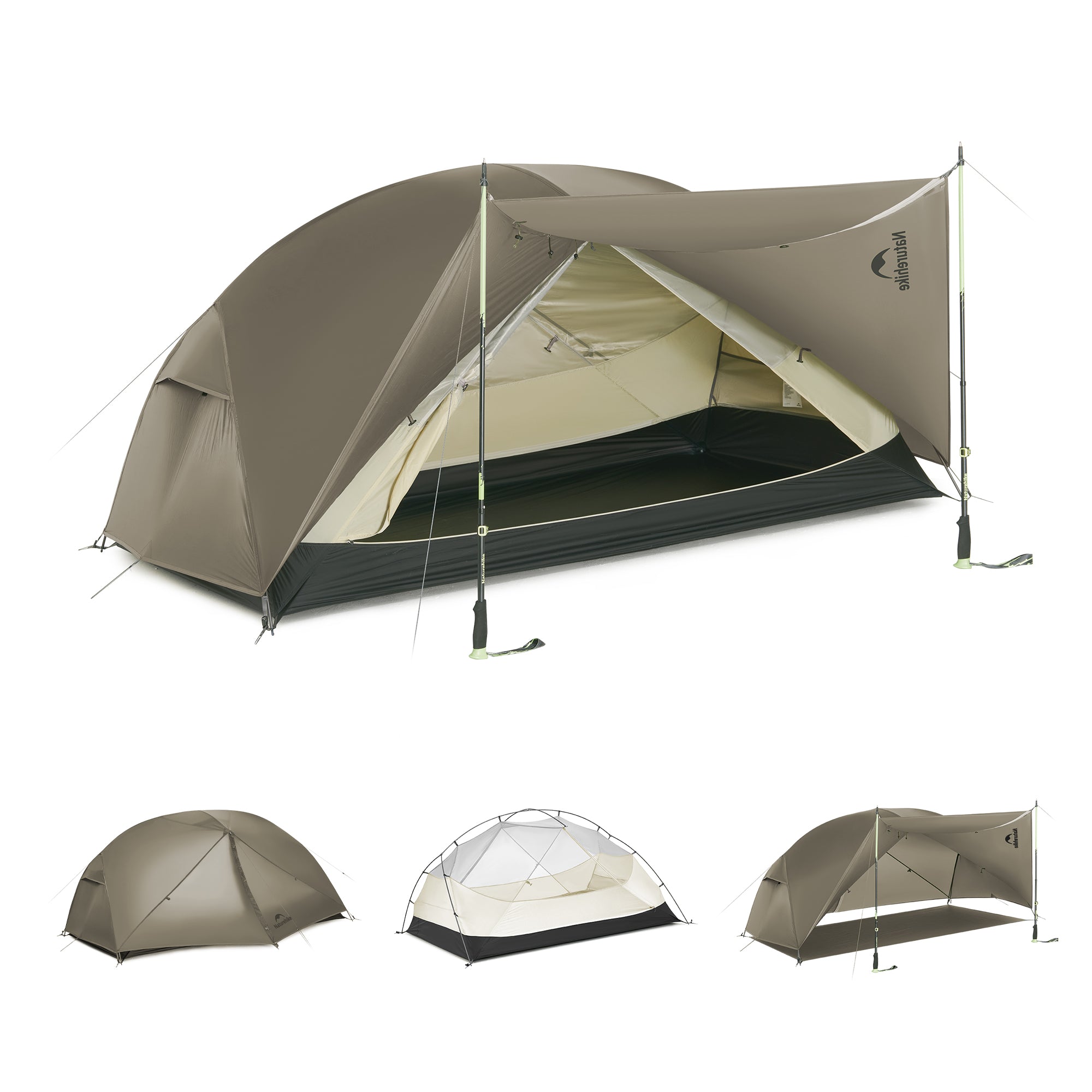 Naturehike Mongar Pro tente randonnée 2 places gris 20D