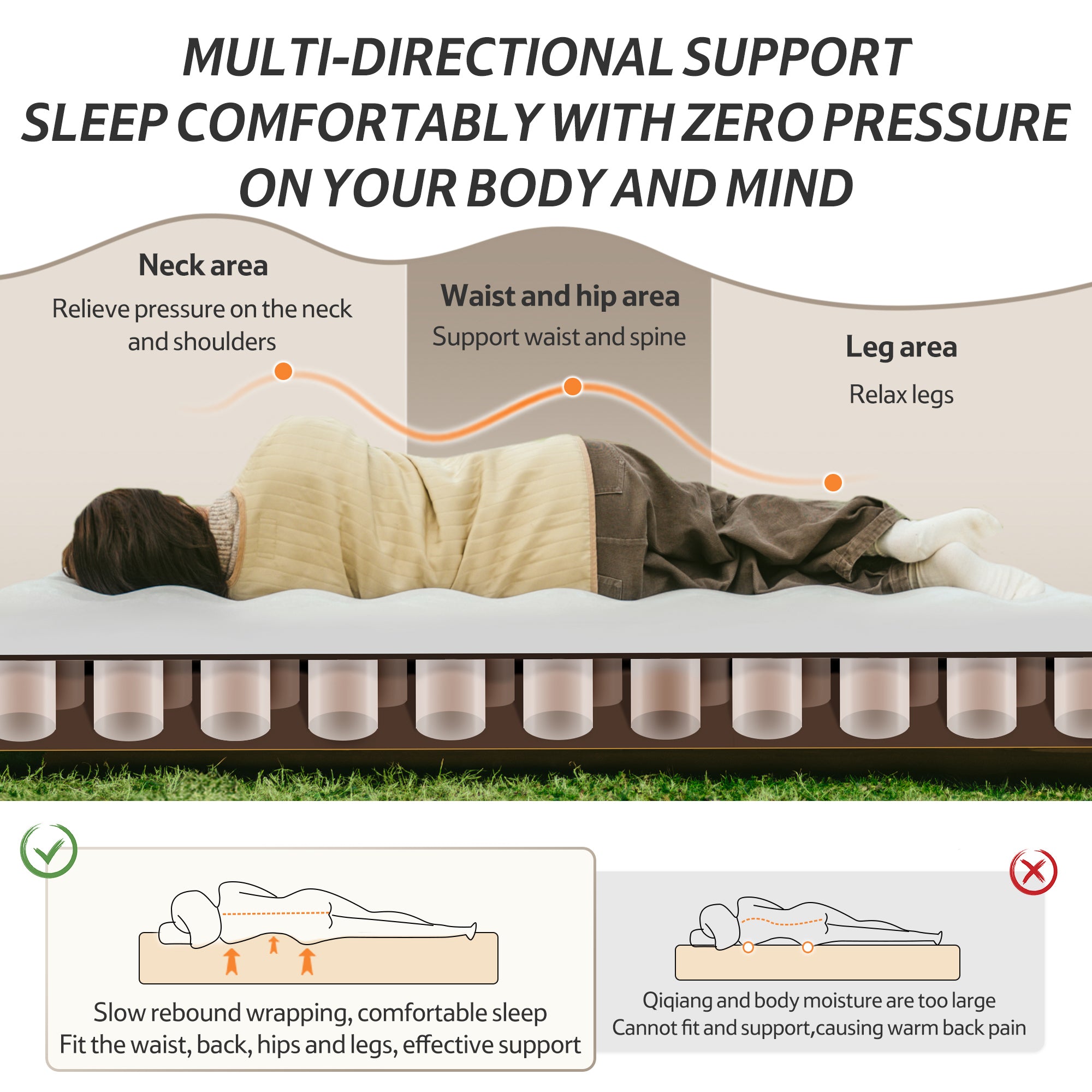 Naturehike Horizon Matelas Gonflable Double 38cm Vert Pompe