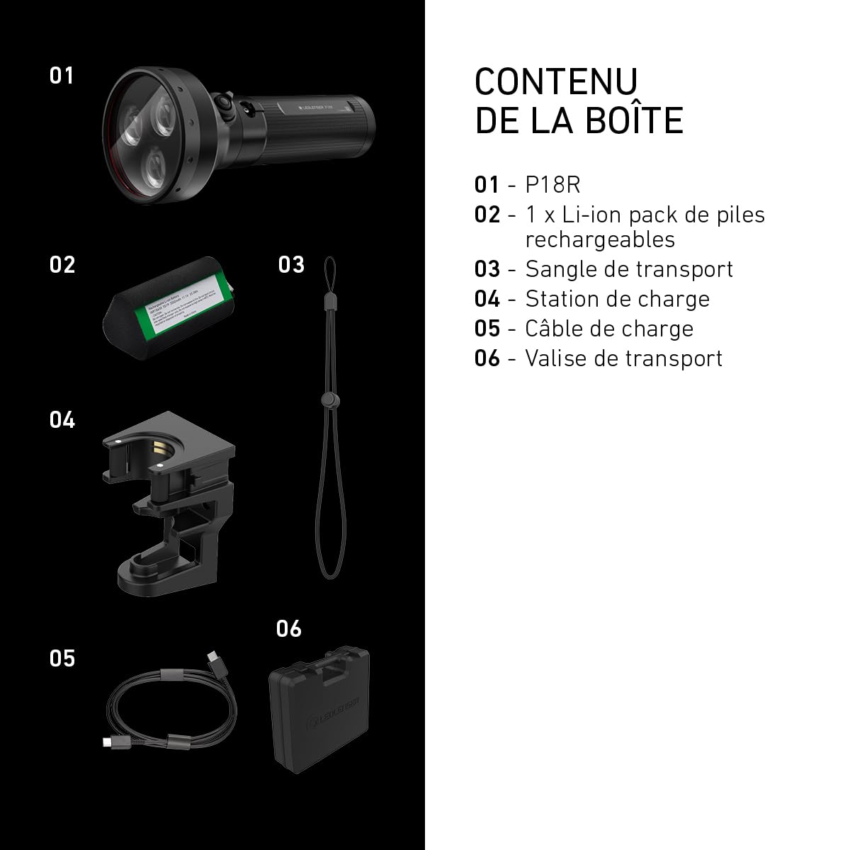 Ledlenser P18R lampe torche rechargeable 6500 lm USB-C