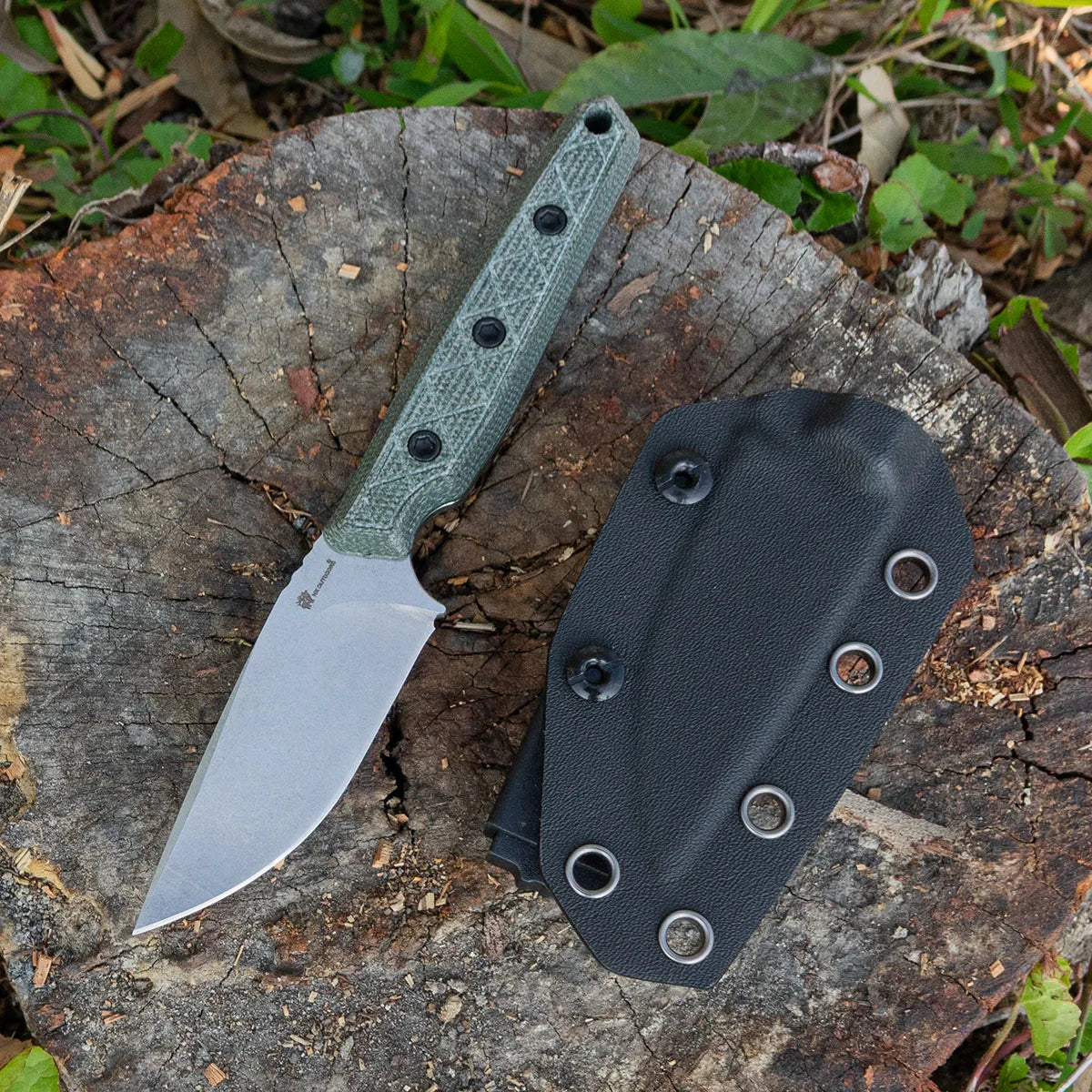 HX Maverick D-354A couteau fixe 14C28N manche micarta vert
