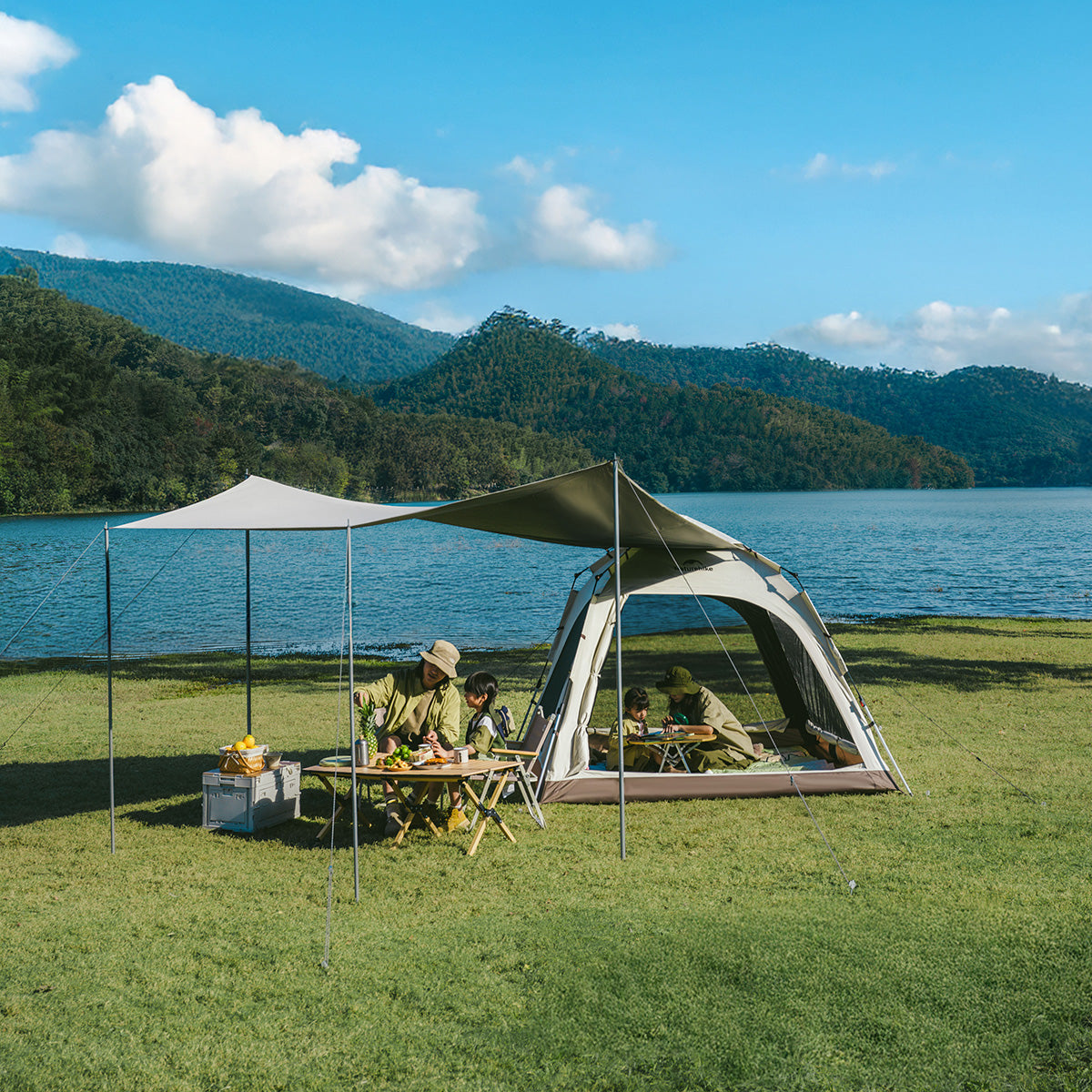 Naturehike Ango tente camping instantanée 3-4 pers auvent 9 m²