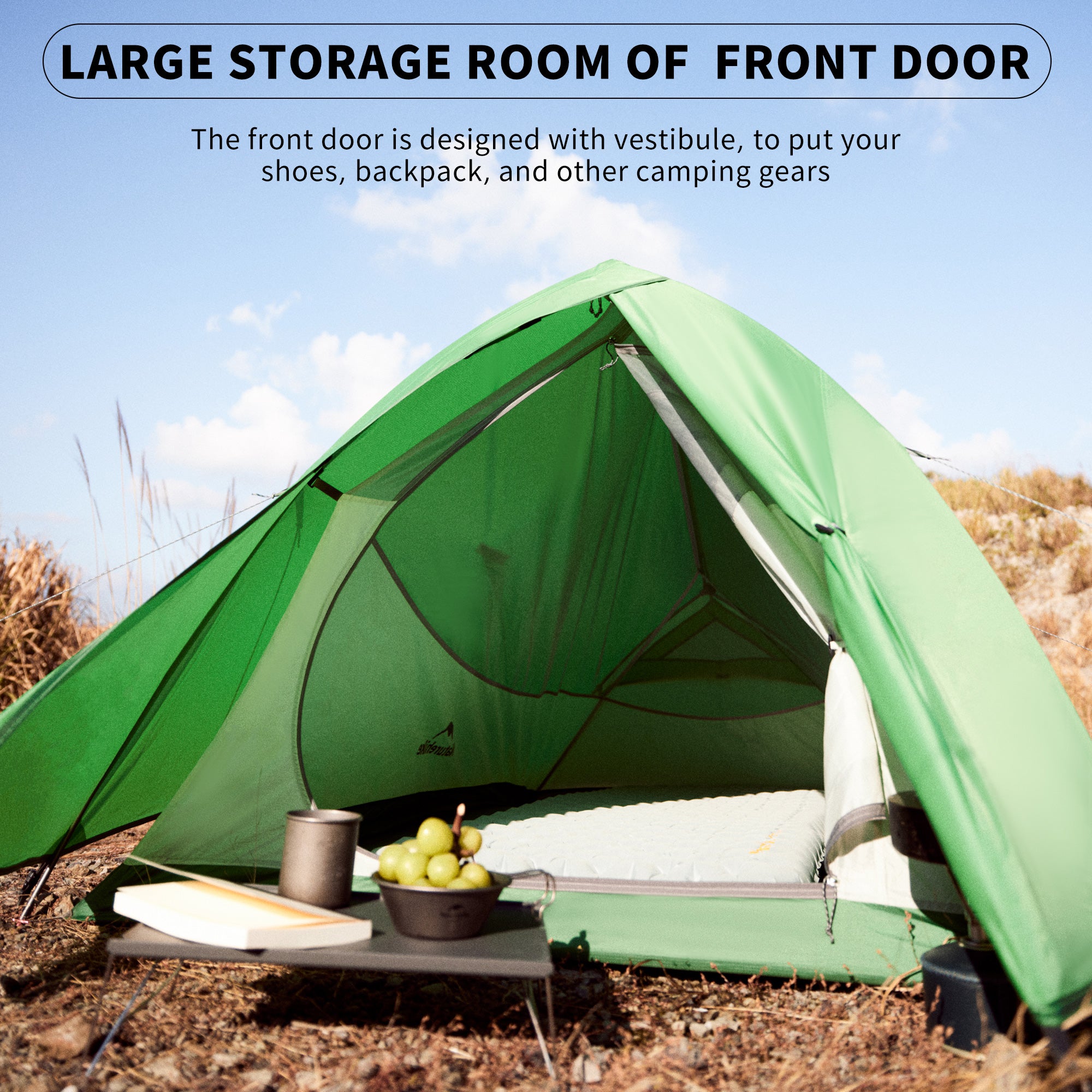 Naturehike Cloud Up Base tente rando 1 personne verte