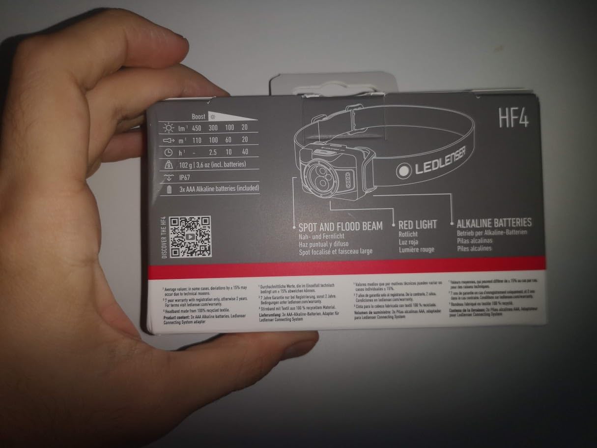 Ledlenser HF4 lampe frontale bleue 450 lm 110 m IP67