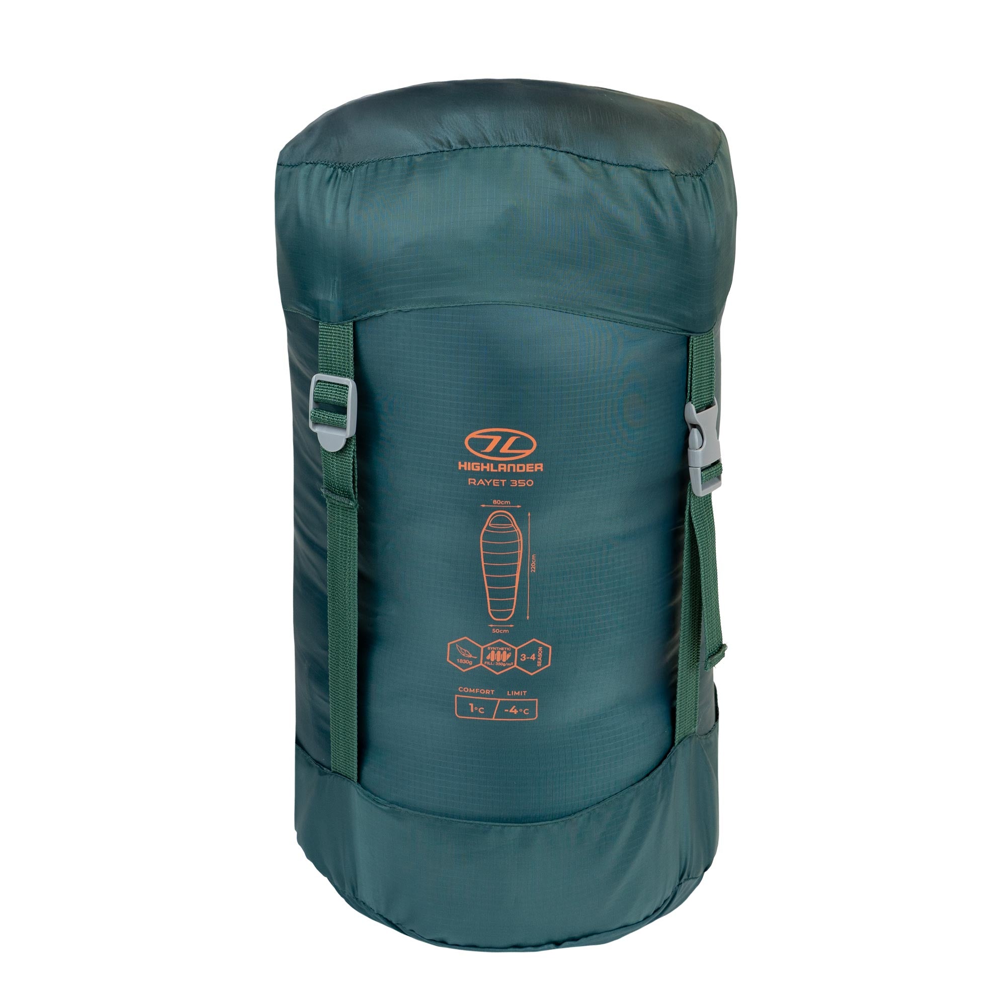 Highlander Rayet 350 Sac Couchage Momie 3 Saisons Vert
