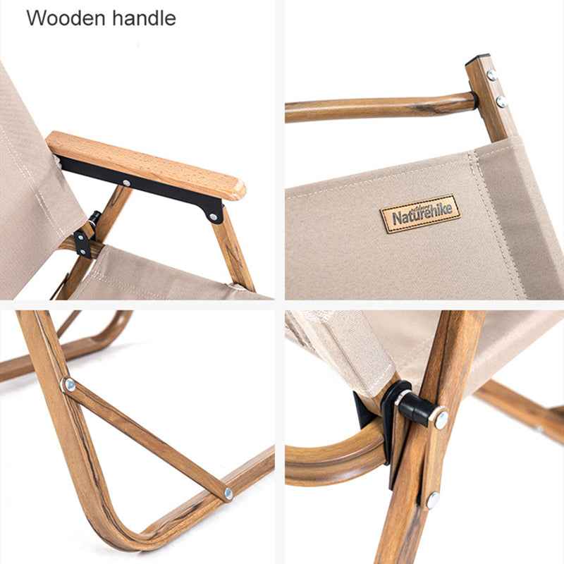 Naturehike Glamping chaise camping aluminium noir rembourrée 120 kg