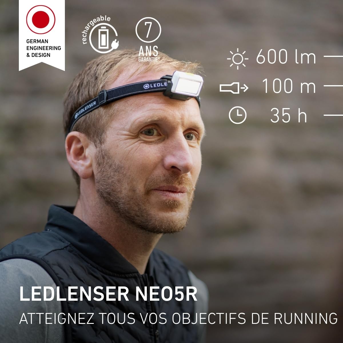 Ledlenser NEO5R lampe frontale rechargeable 600 lm