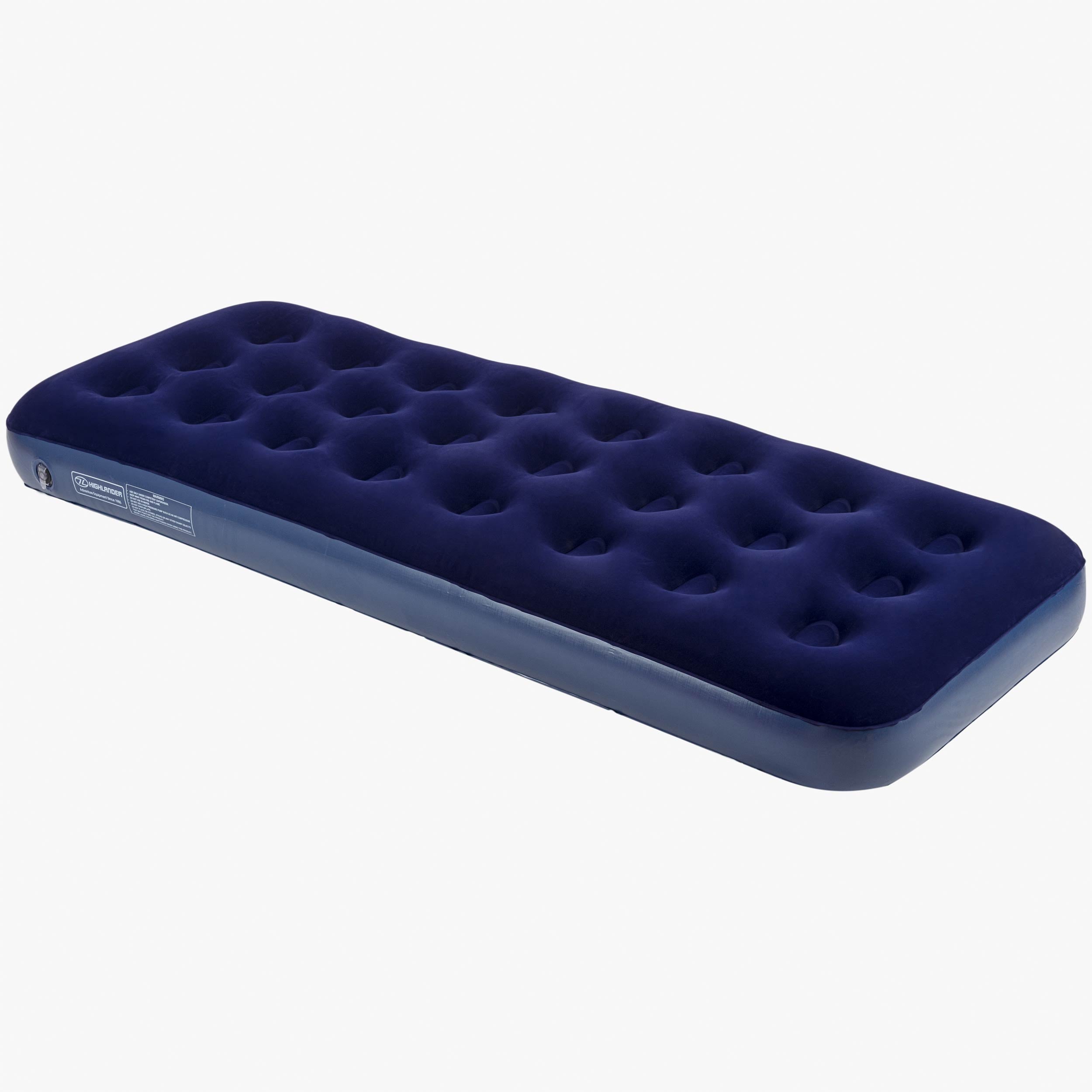 Highlander Deluxe Airbed matelas gonflable 1 place 185 cm bleu