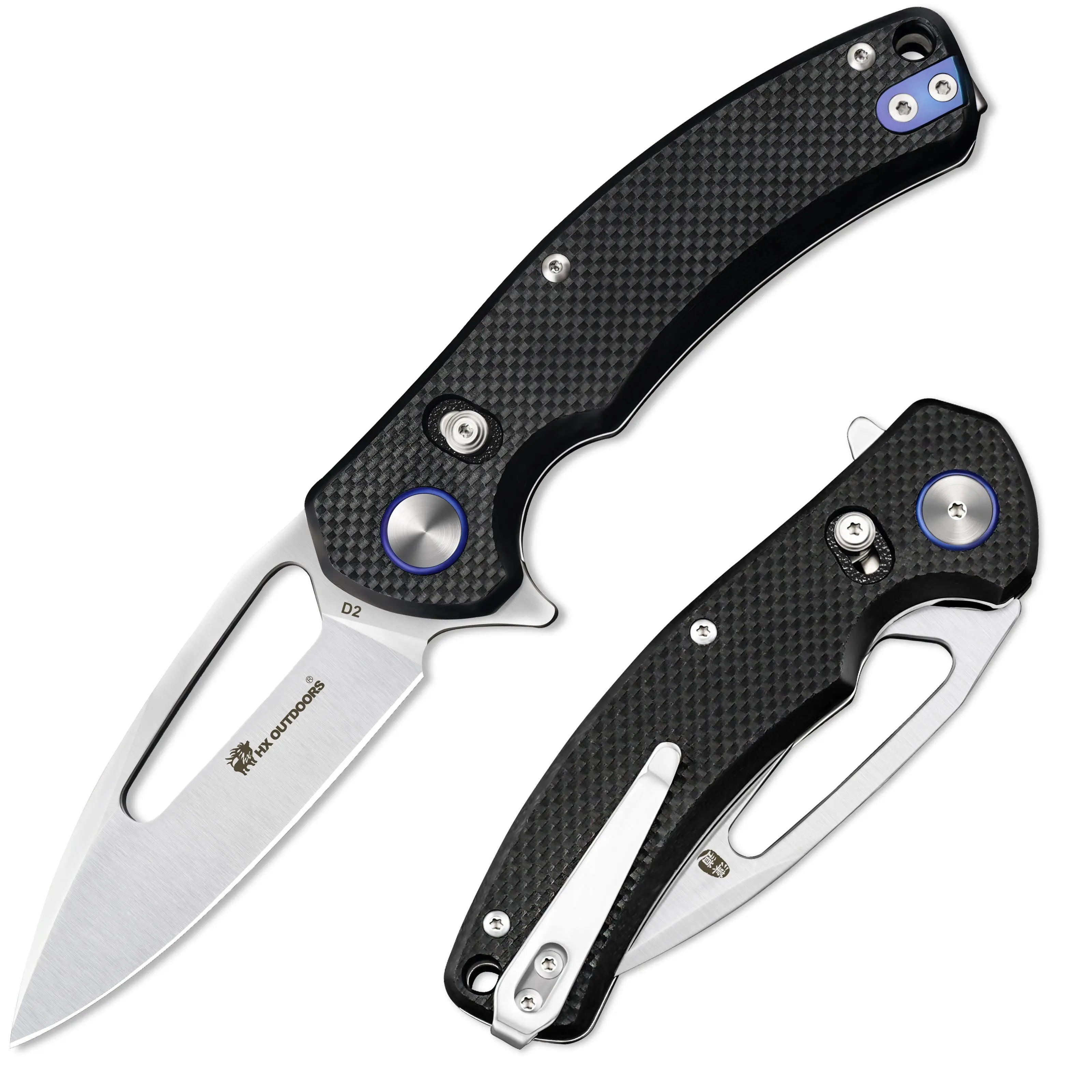 HX Voyager ZD-091S couteau pliant D2 manche G10 noir