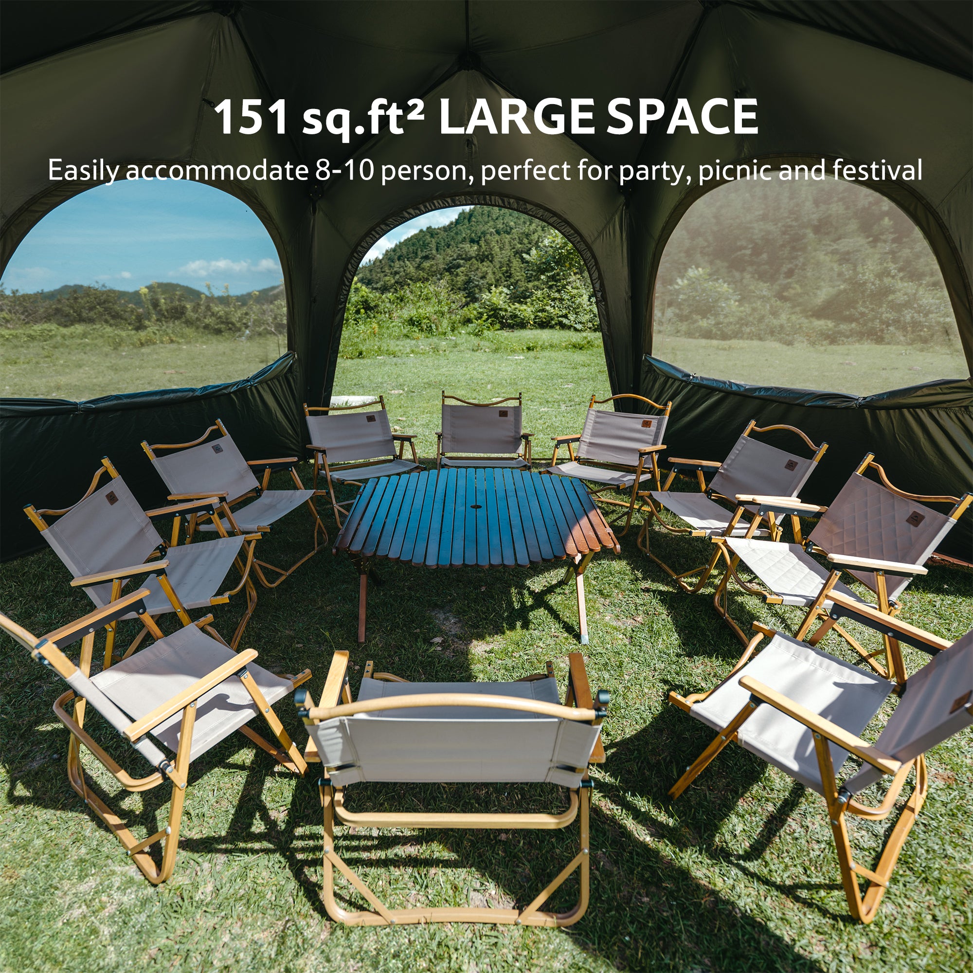 Naturehike Cloud Boundar Tente Auvent Canopy 6 Faces 8 Personnes