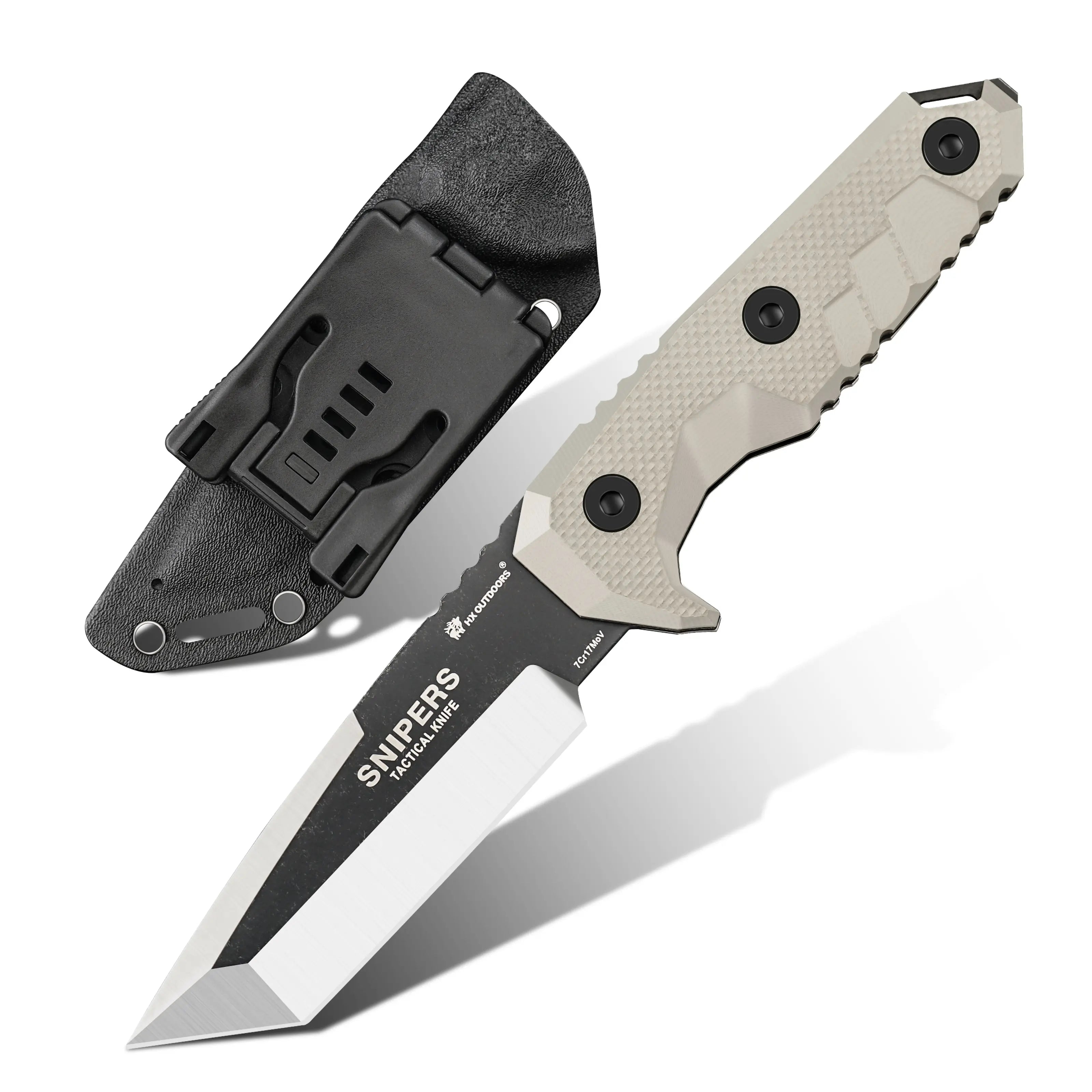 HX Snipers D-183 couteau fixe lame 98 mm marron