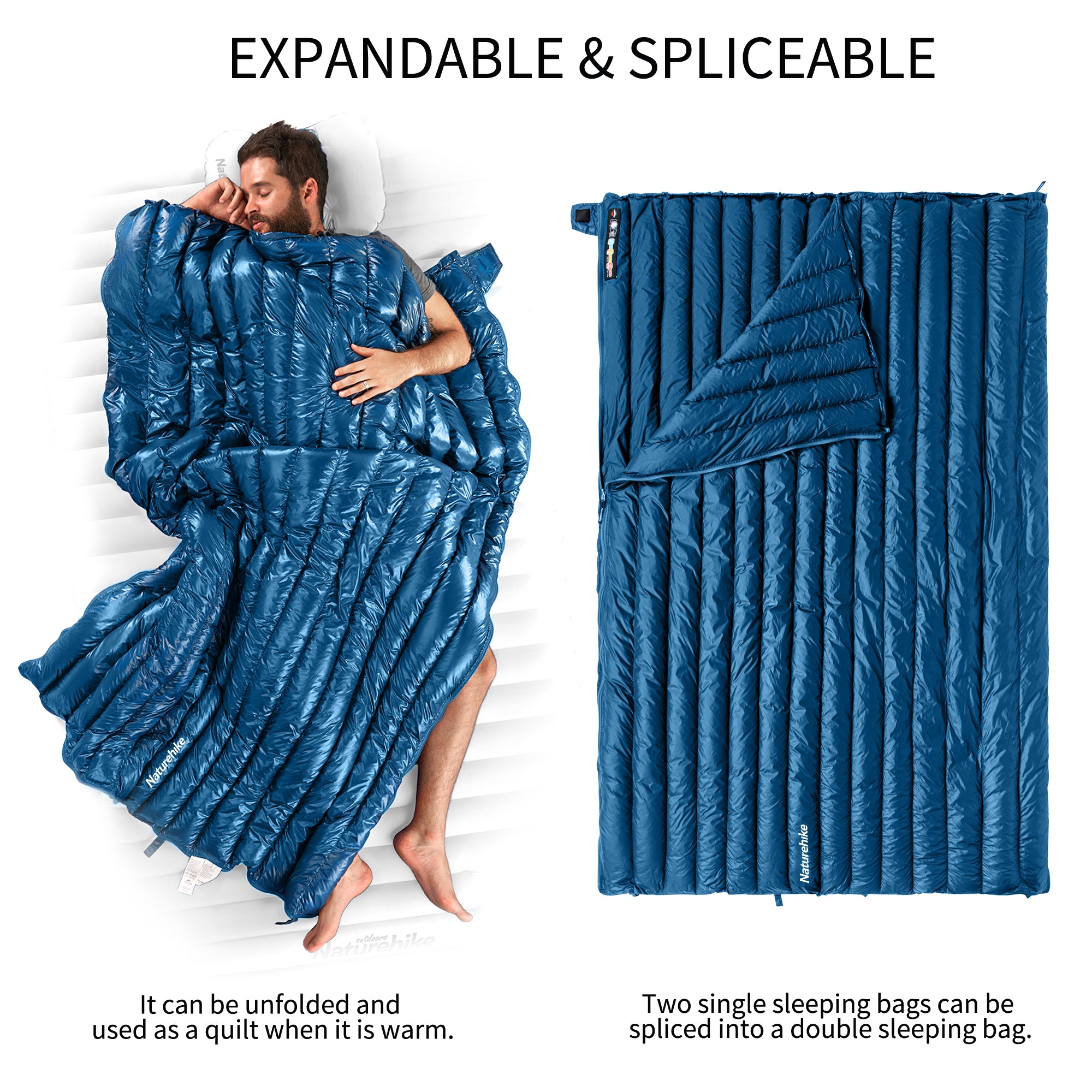 Naturehike CW295 sac de couchage duvet 12°C Navy