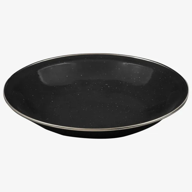 Highlander Deluxe Assiette à Soupe Émaillée Vintage Noire
