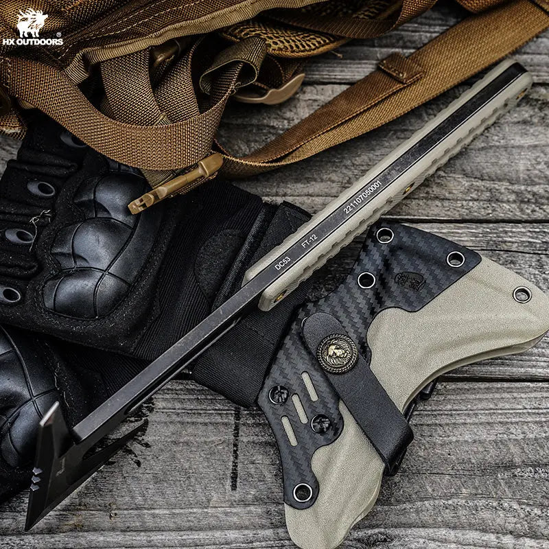 HX Camping Hatchet FT-12 hachette DC53 manche G10 tan