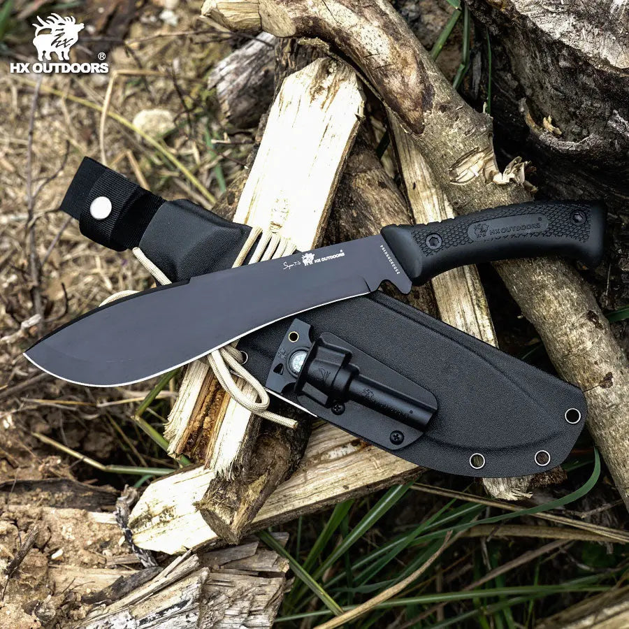 HX Chevalier couteau bushcraft lame D2 21 cm survie
