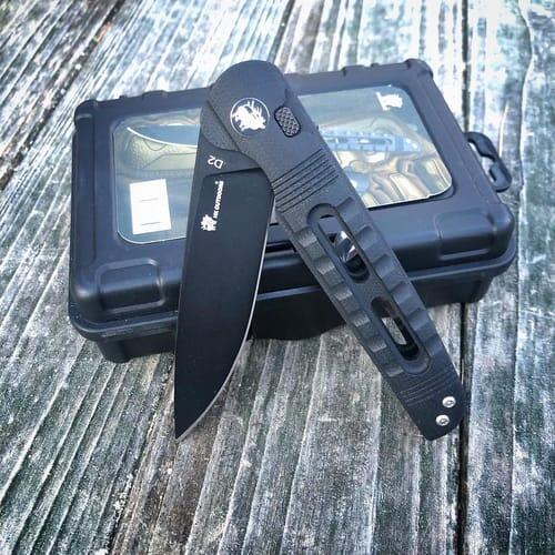 HX Dark Master ZD-112B couteau pliant D2 noir G10 80 mm
