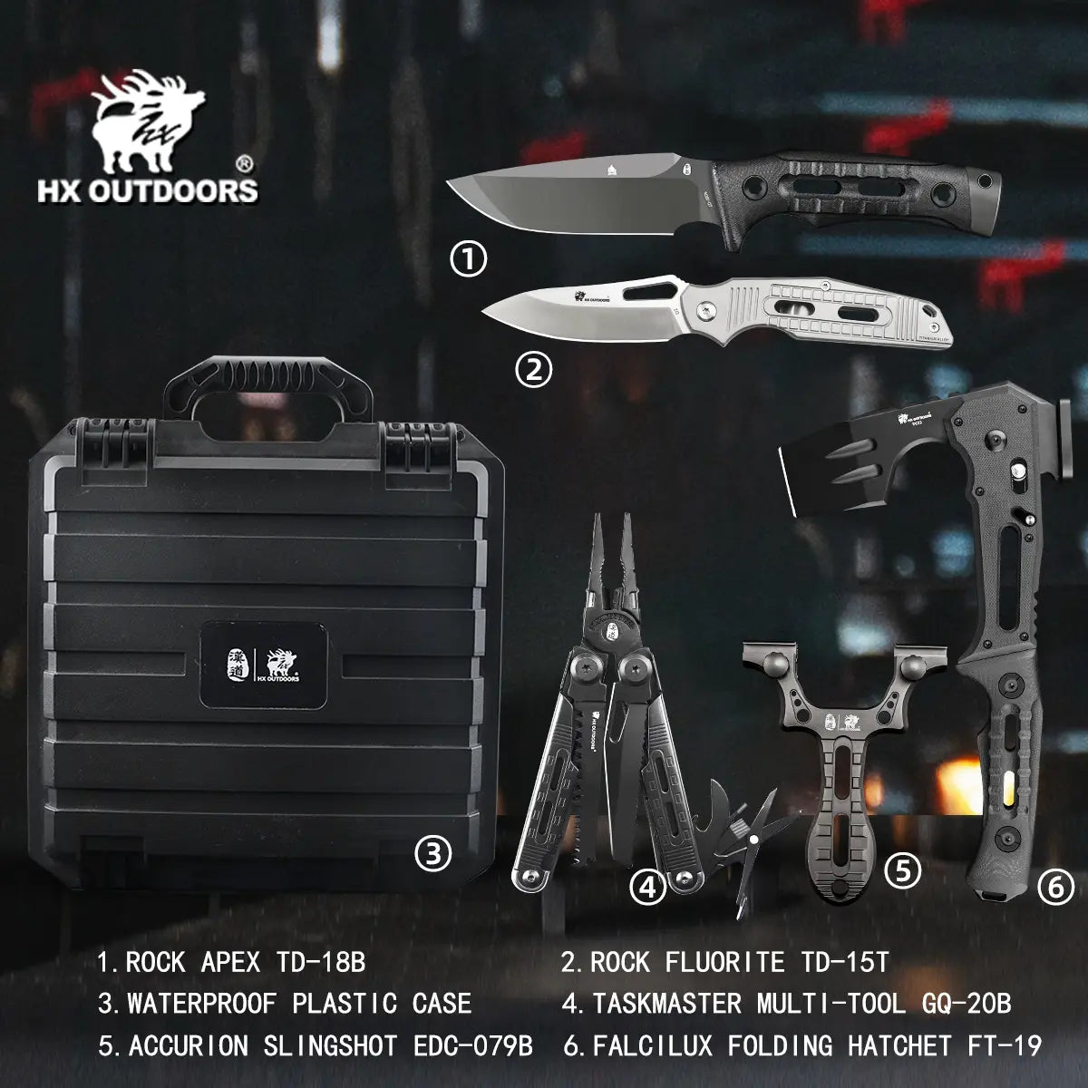 HX Titan LKTZ-001 coffret survie 5 outils camp