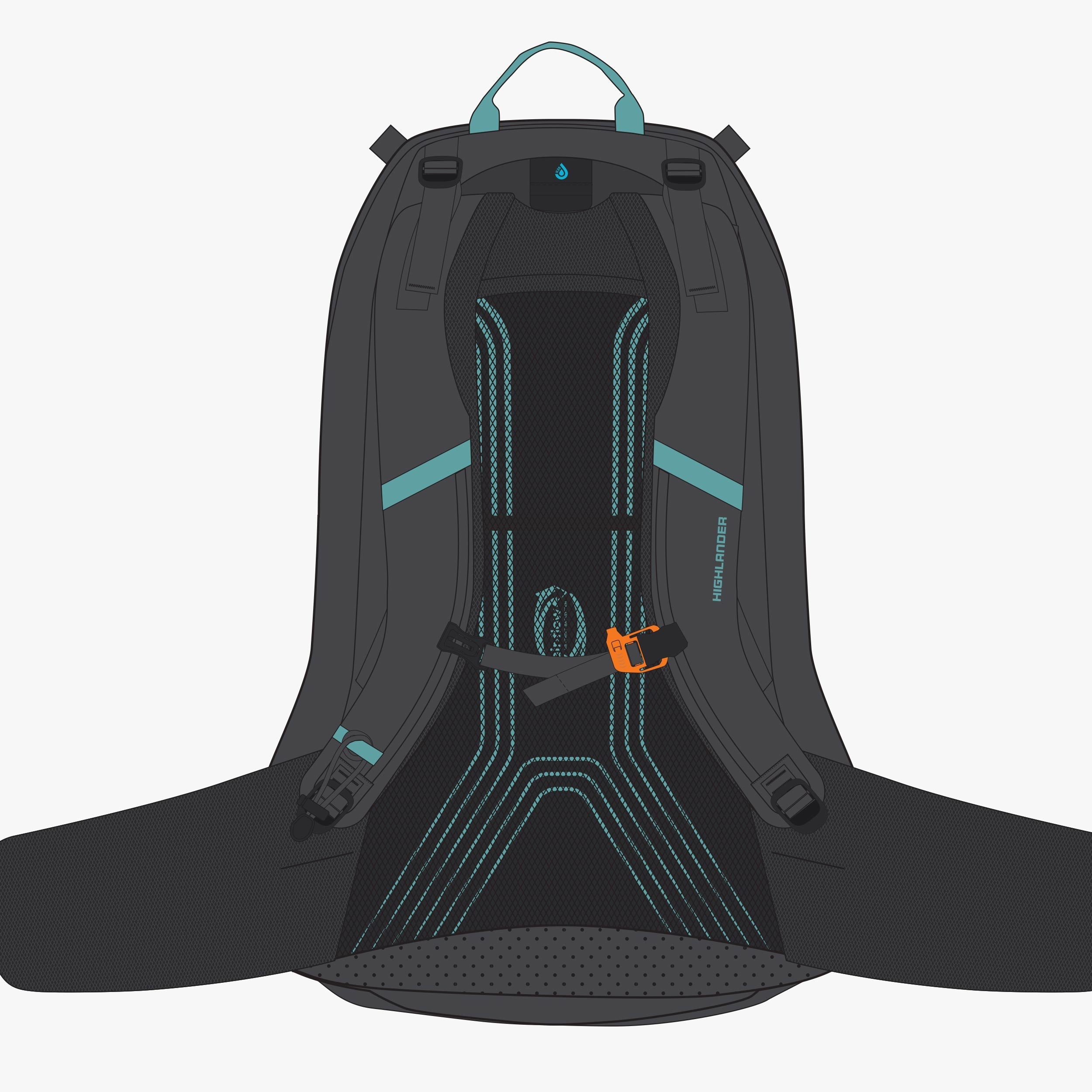 Highlander Vega sac à dos 40L femme teal