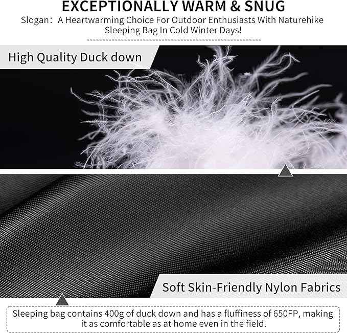 Naturehike CW400 sac couchage duvet 5°C M noir