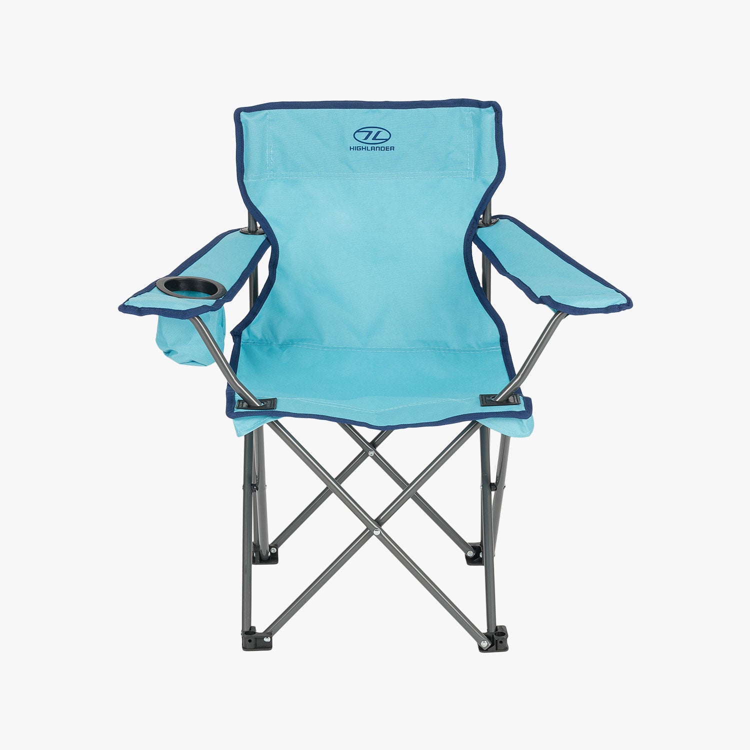 Highlander Kelburn chaise camping enfant bleu Kingfisher porte-gobelet
