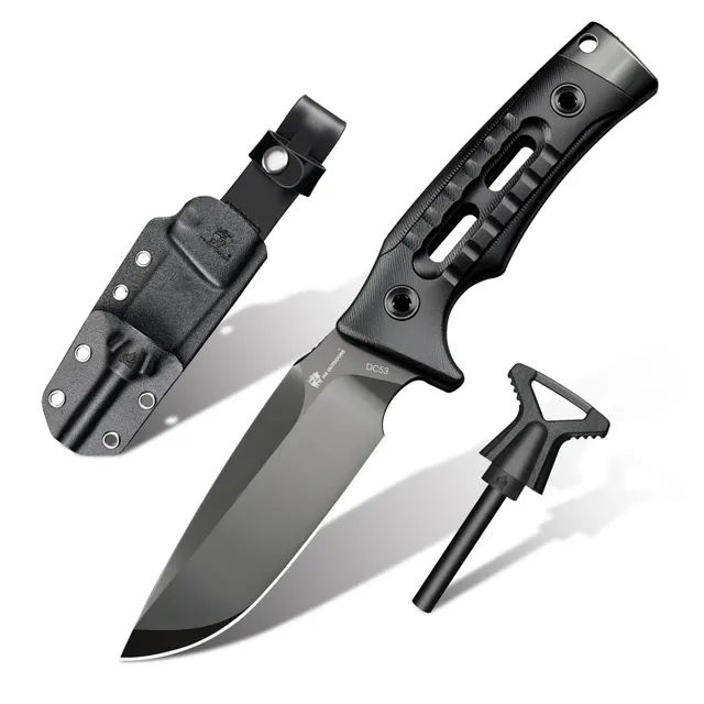 HX Rock Apex TD-18DLC couteau fixe DC53 DLC noir
