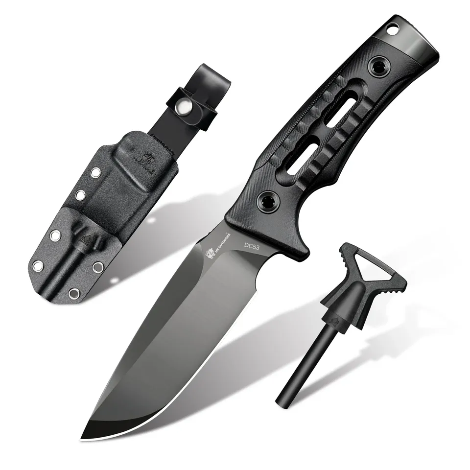 HX Rock Apex TD-18DLC couteau fixe DC53 DLC noir