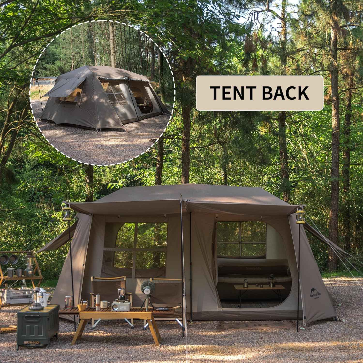 Naturehike Village 13 Tente Cabine 6 Places Noir Titane