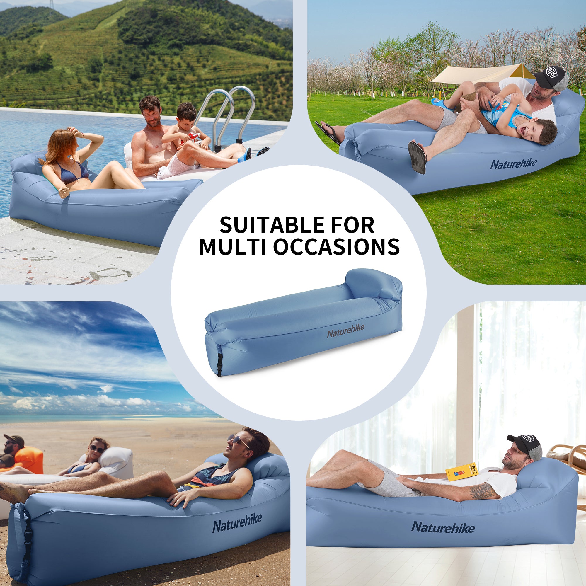 Naturehike Canapé gonflable double gris air sofa