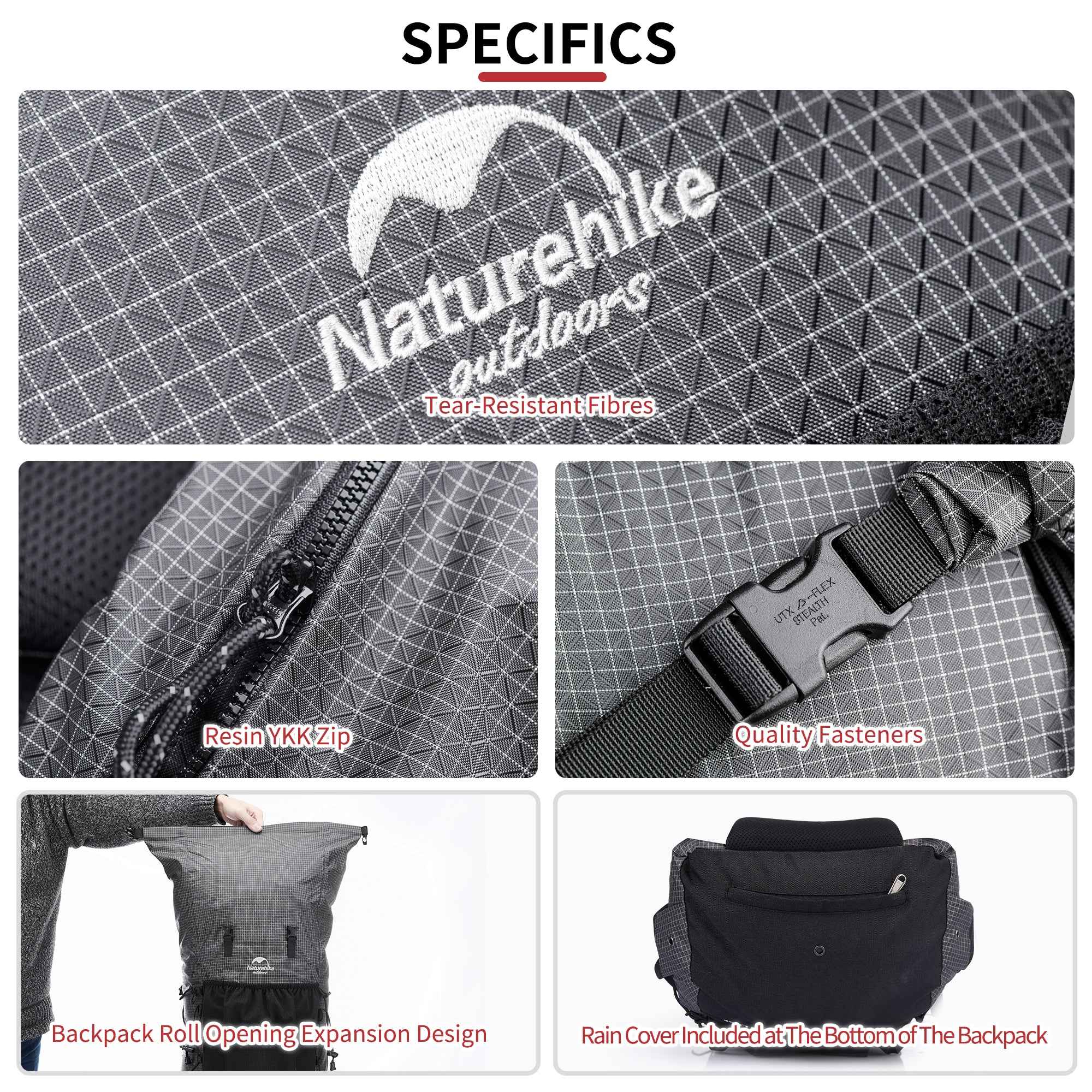 Naturehike Rock 60+5L sac à dos randonnée 65 L trek