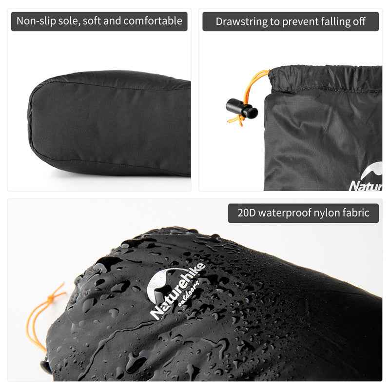 Naturehike Vêtements d'extérieur chaussons duvet noir L chaud