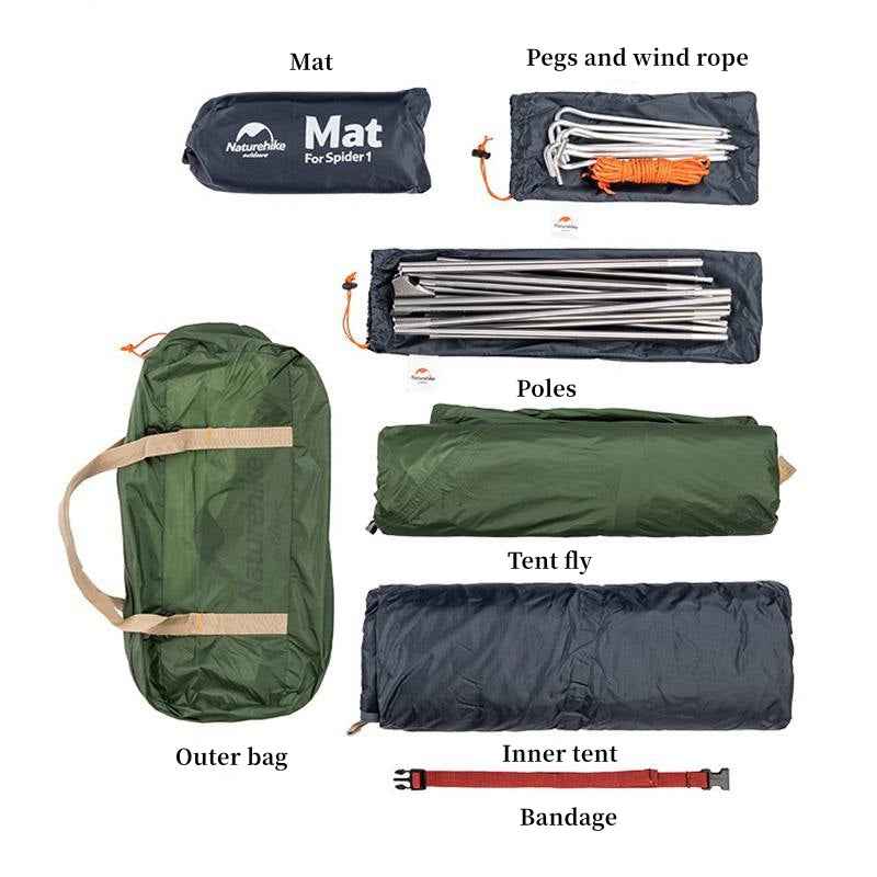 Naturehike Cloud Trek tente 1 personne verte