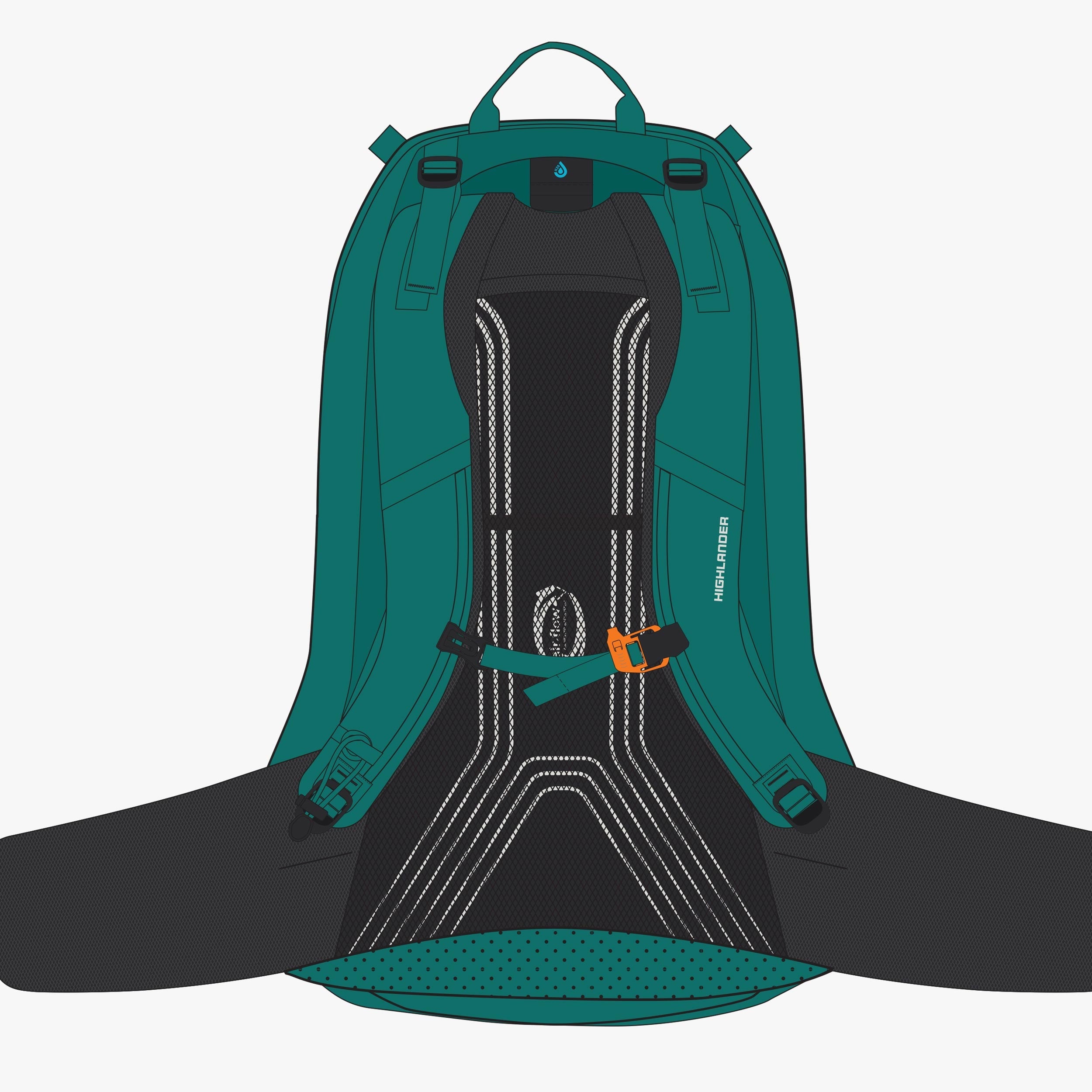 Highlander Vega sac à dos 40L femme teal